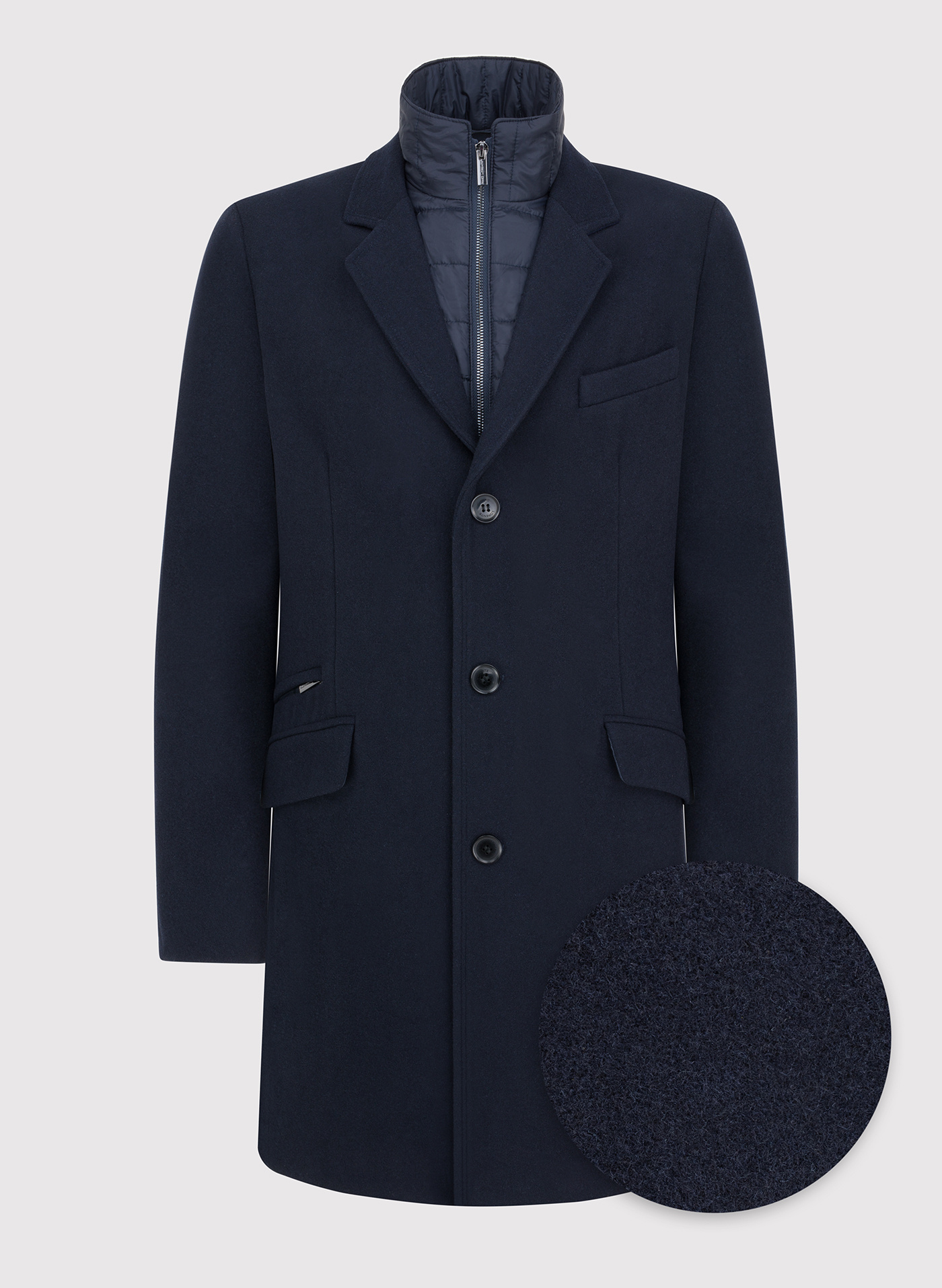 Męski płaszcz z wełną w kolorze granatowym - Pako Lorente