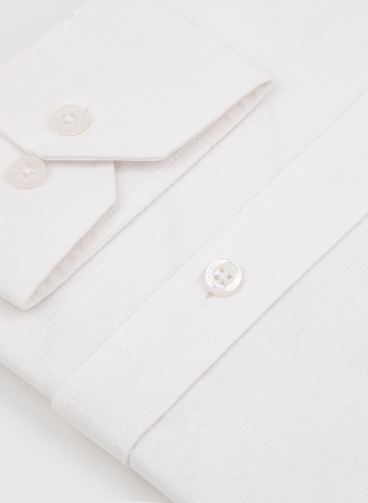 Biała koszula męska z lnem - Pako Lorente