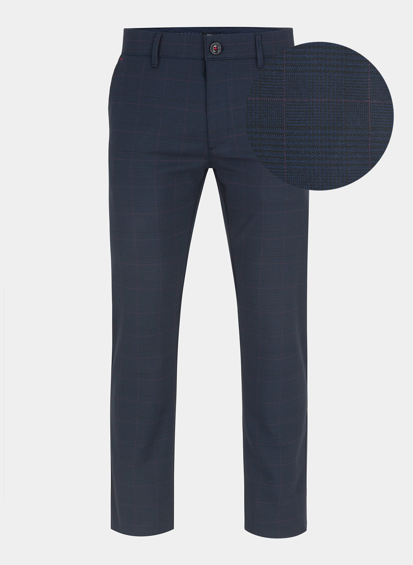 Granatowe spodnie męskie NIMA w subtelną kratę P000B-WX-214-G - Pako Lorente