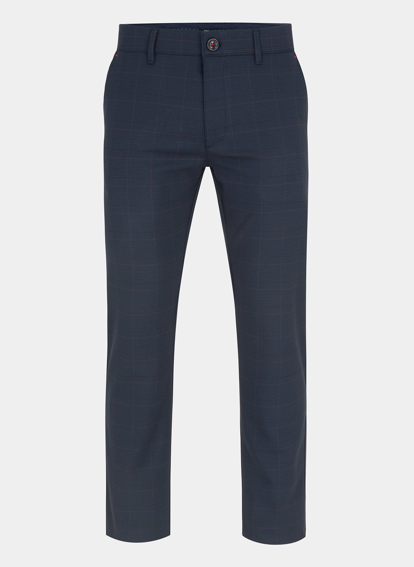 Granatowe spodnie męskie NIMA w subtelną kratę P000B-WX-214-G - Pako Lorente