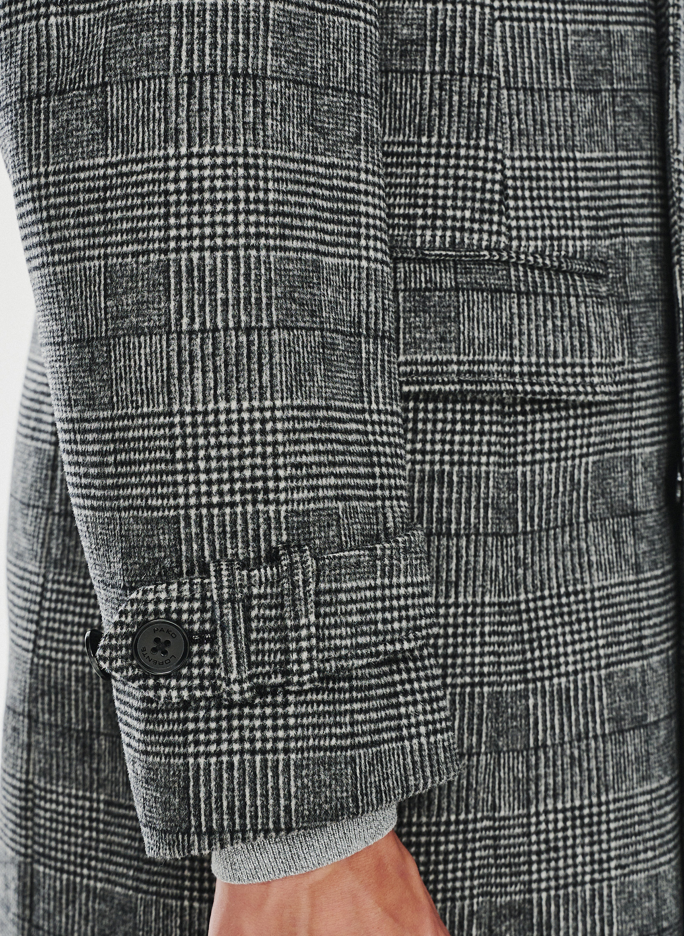 Szary męski płaszcz w kratę - Pako Lorente