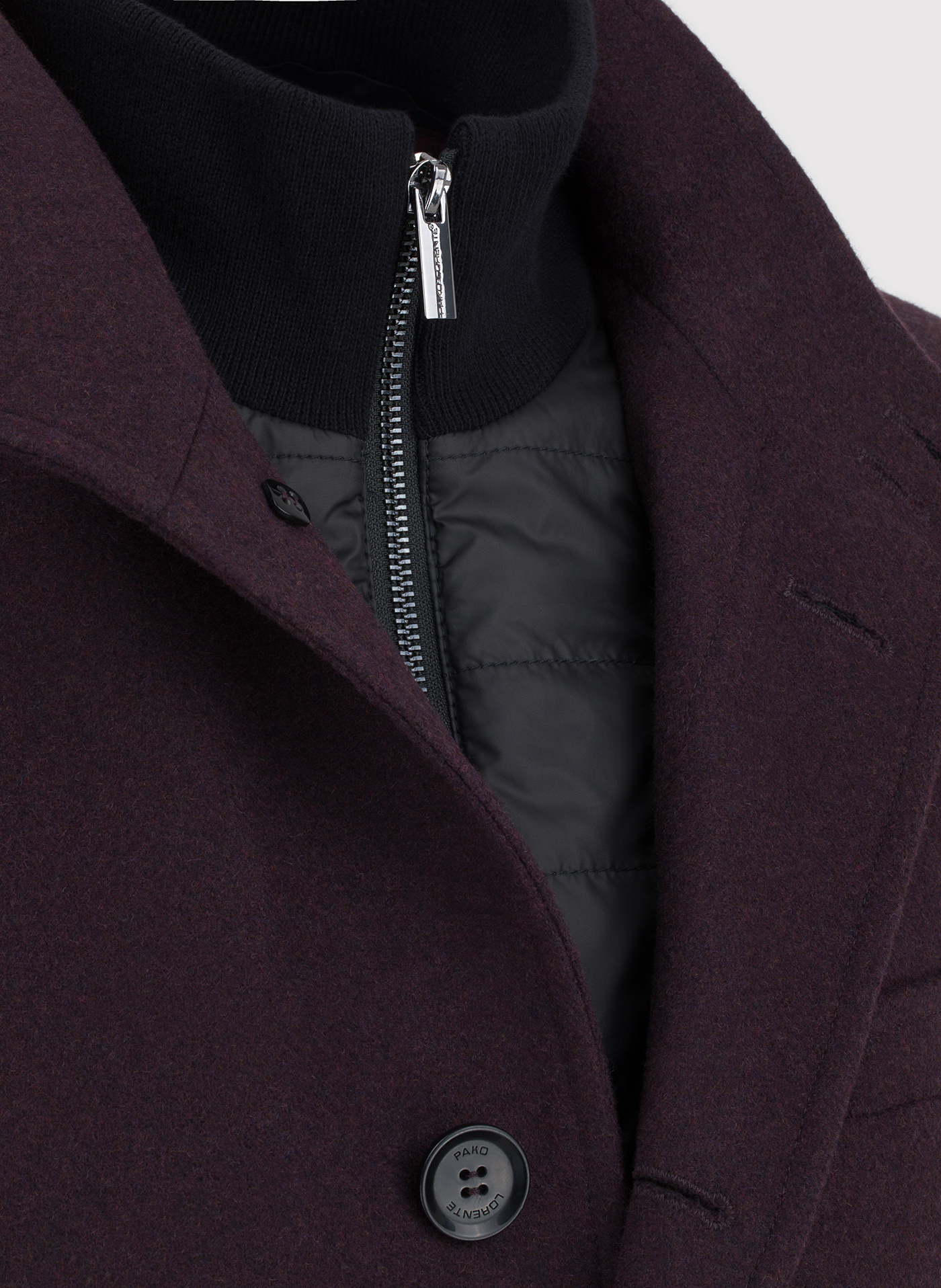 Wełniany płaszcz męski w kolorze bordowym - Pako Lorente