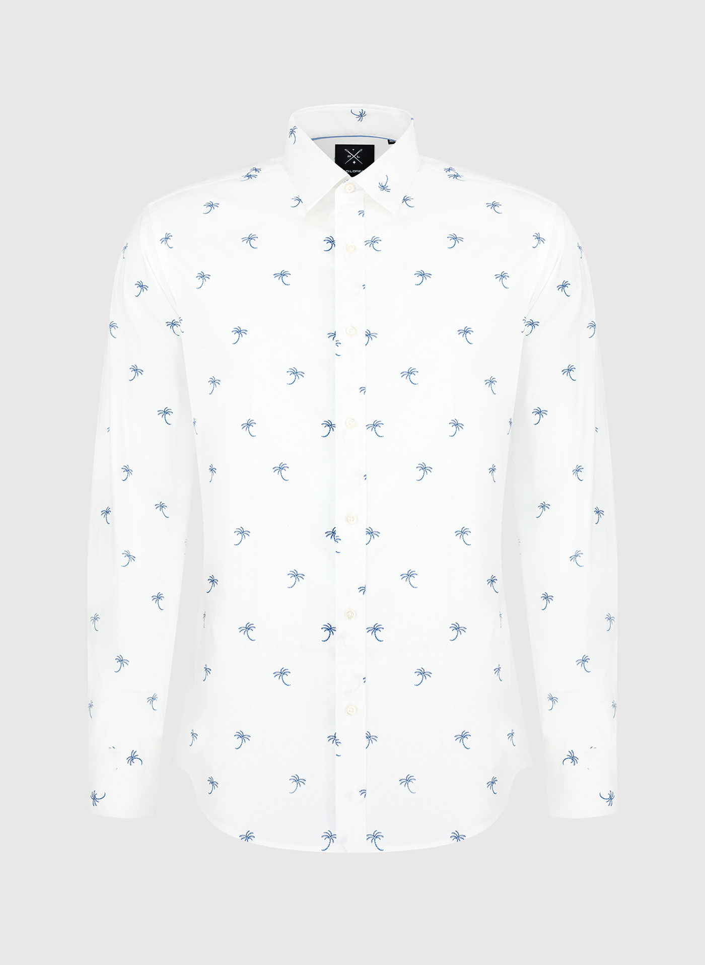 Biała męska koszula w palmy - Pako Lorente