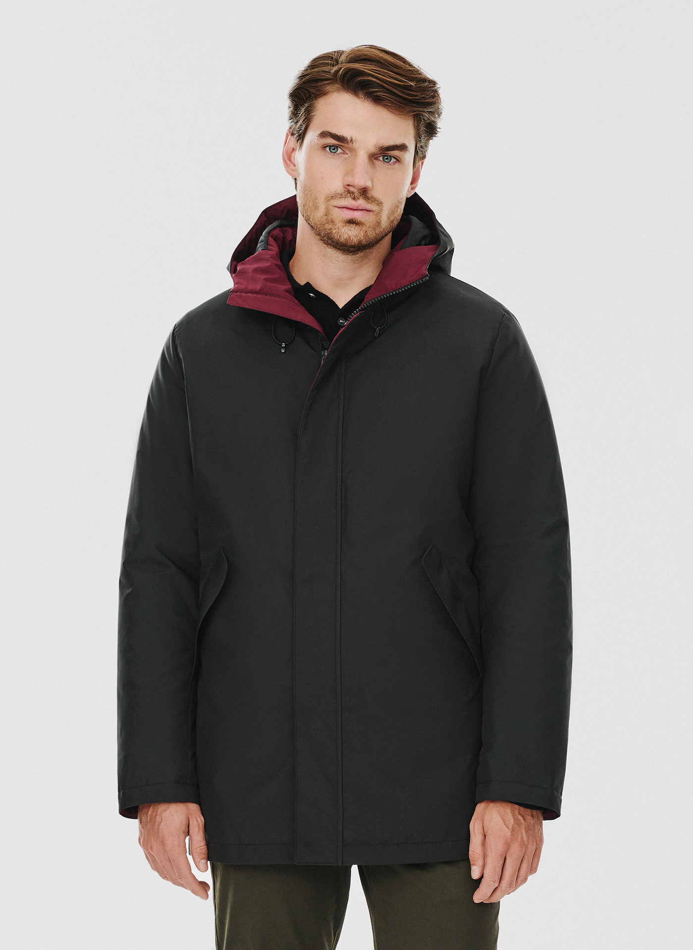 Czarna kurtka męska z kapturem - Pako Lorente