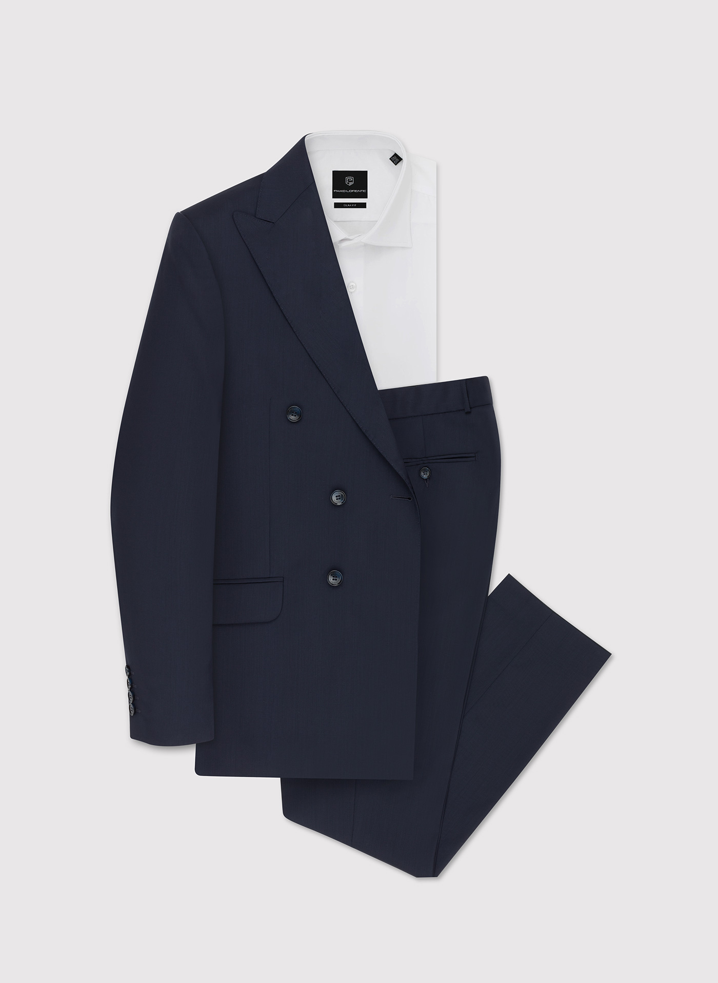 Granatowa dwurzędowa marynarka męska - Pako Lorente