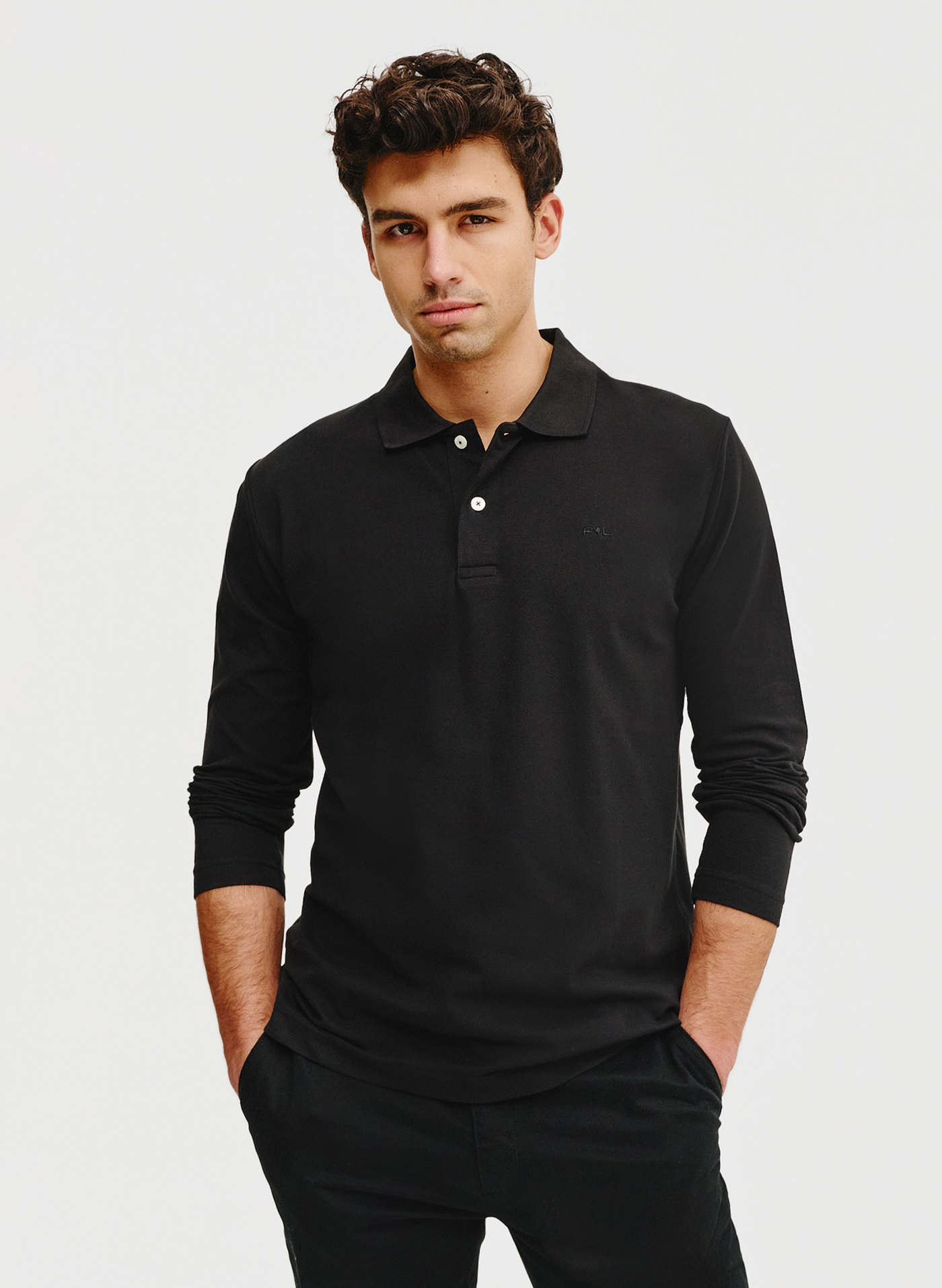 Czarne polo longsleeve - Pako Lorente
