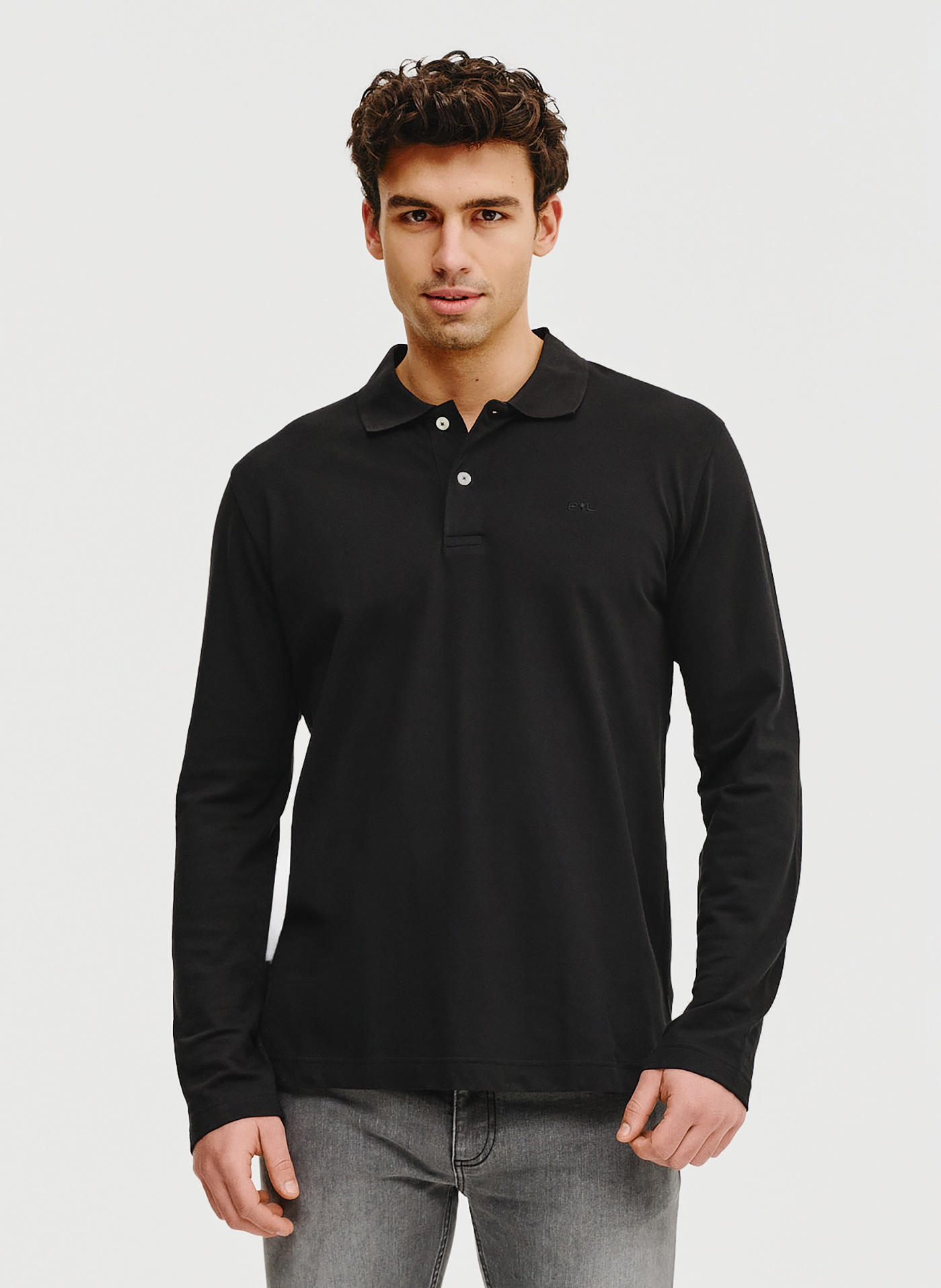 Czarne polo longsleeve - Pako Lorente