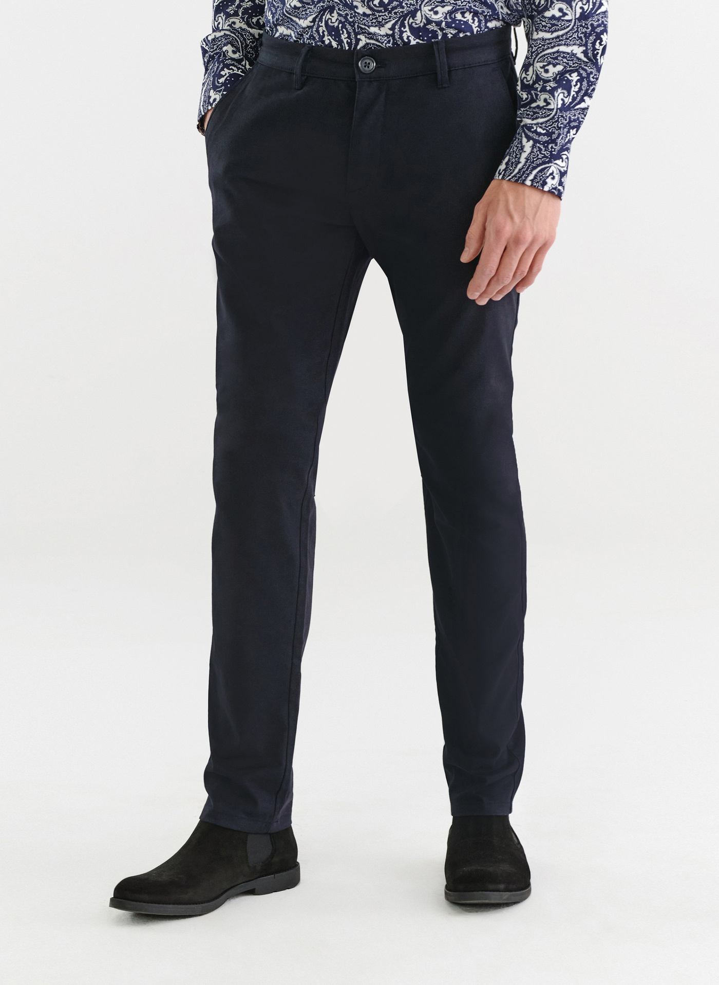 Granatowe spodnie męskie P22WB-WX-001-G-0 - Pako Lorente