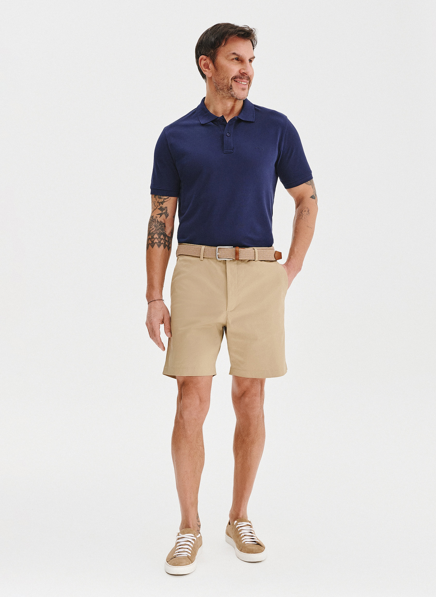 PAKO LORENTE - Granatowy gładki t-shirt polo - Pako Lorente