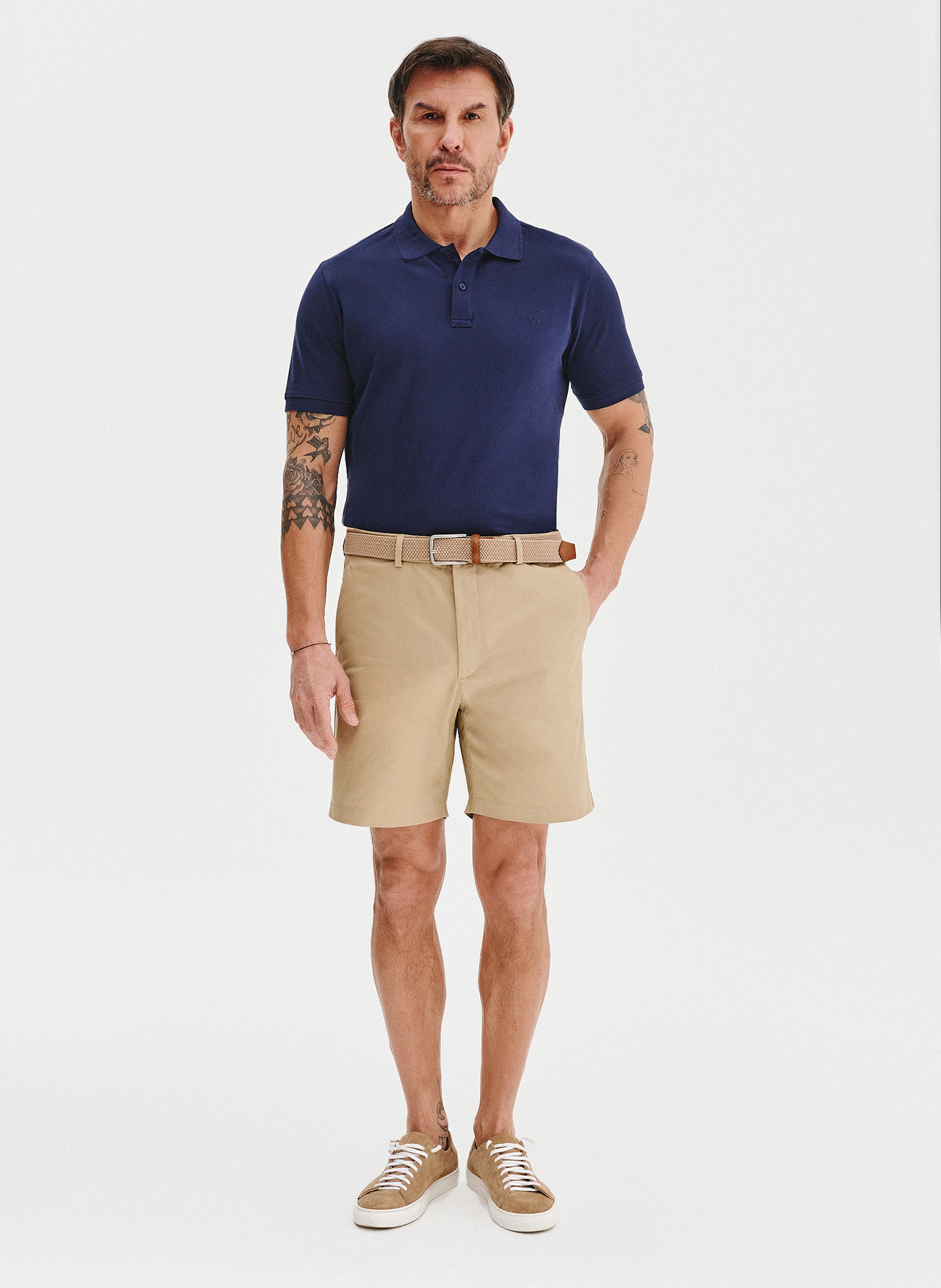 PAKO LORENTE - Granatowy gładki t-shirt polo - Pako Lorente