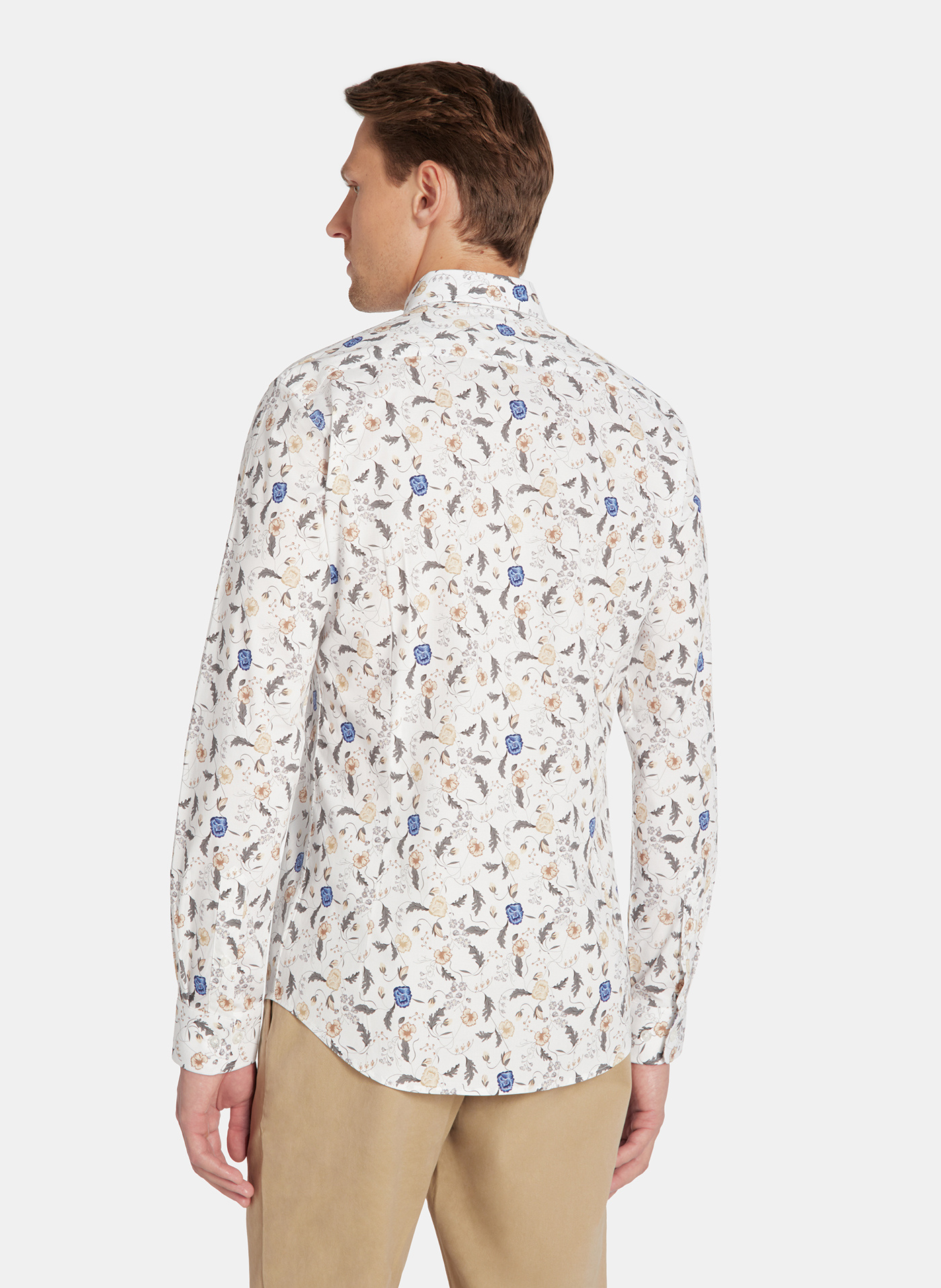 PAKO LORENTE - Biała koszula męska kwiaty - Pako Lorente