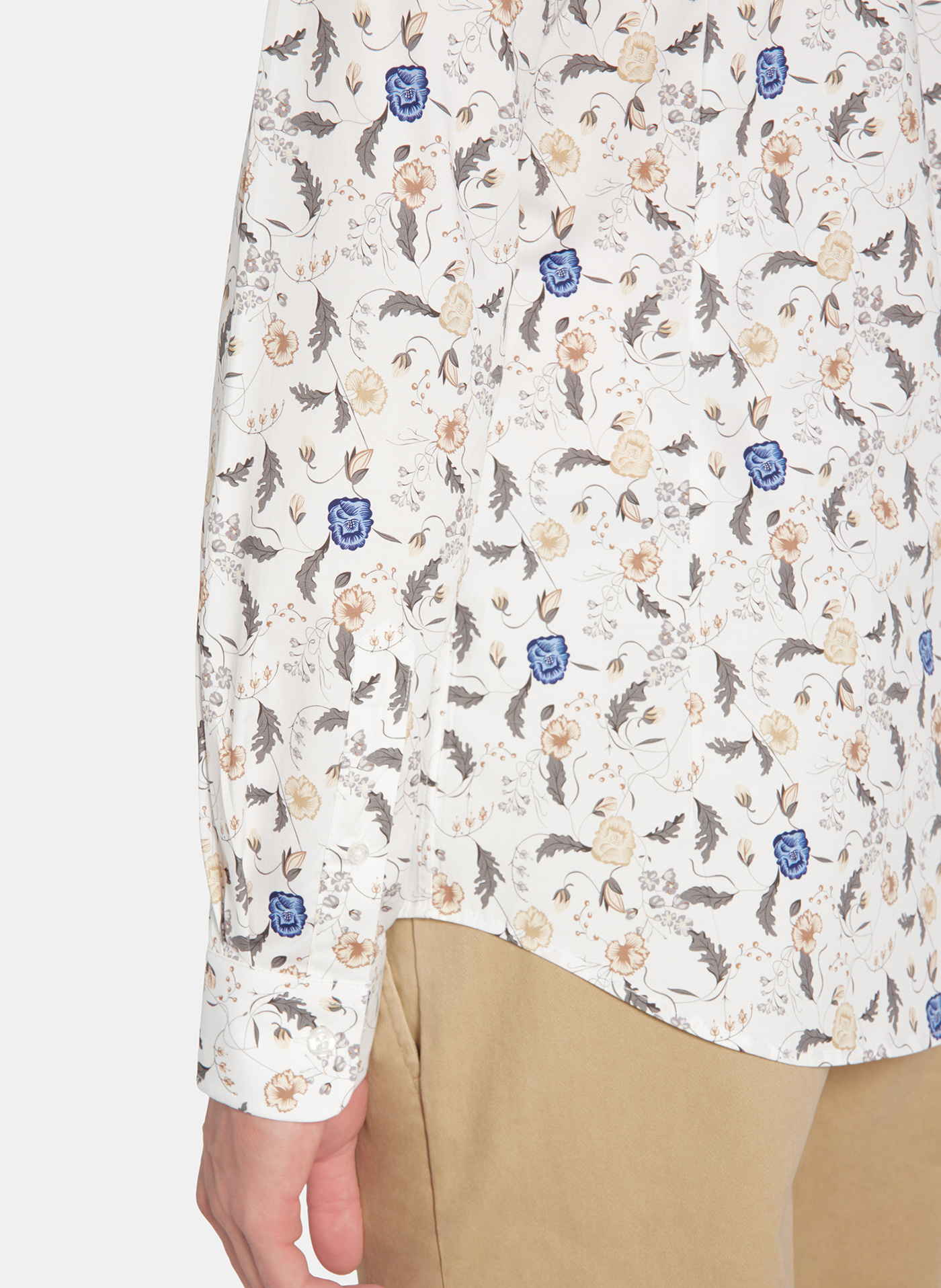 PAKO LORENTE - Biała koszula męska kwiaty - Pako Lorente