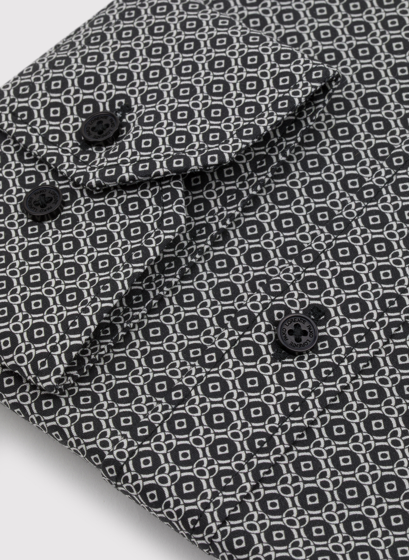 PAKO LORENTE - Czarna koszula męska w mikrowzór - Pako Lorente