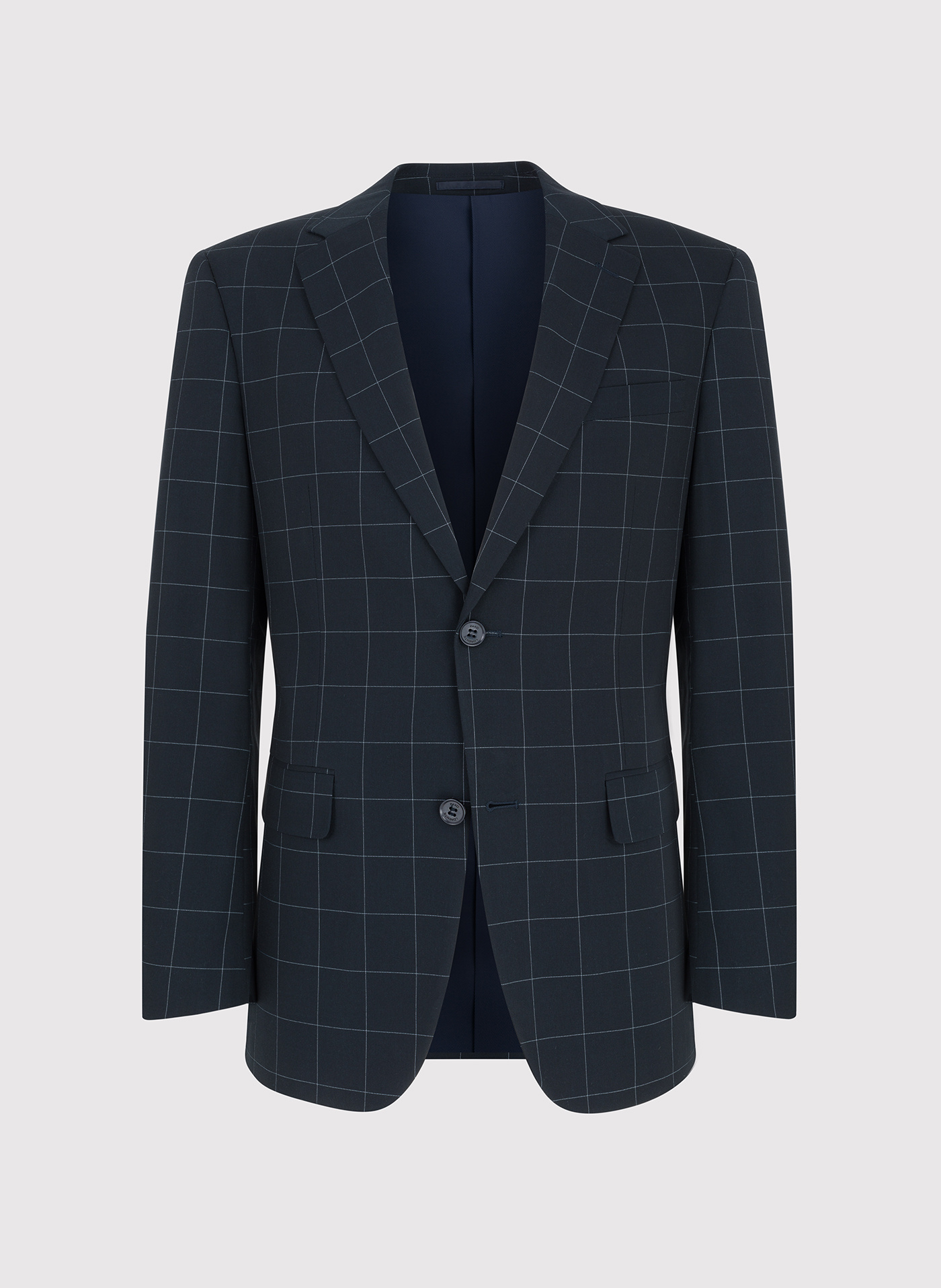Granatowa marynarka garniturowa w kratę - Pako Lorente