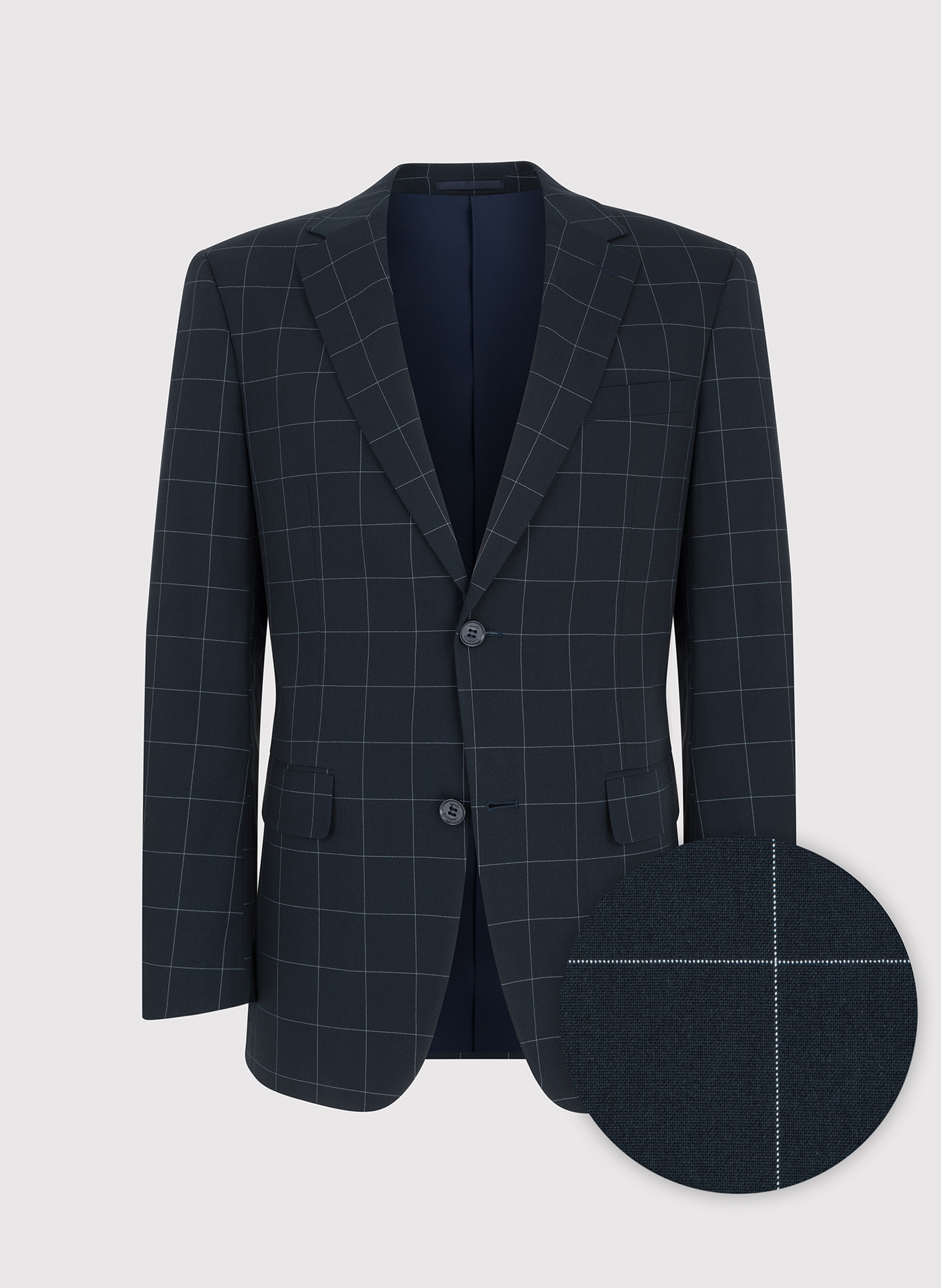 Granatowa marynarka garniturowa w kratę - Pako Lorente