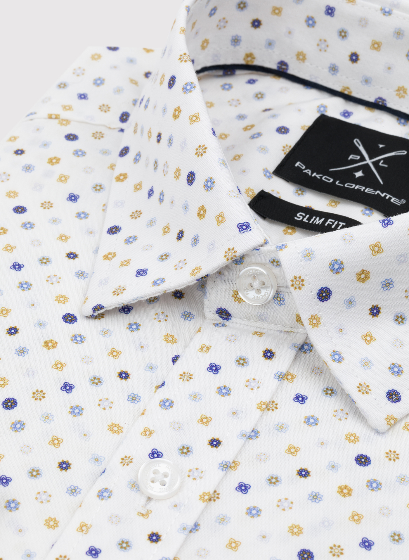 Męska koszula w mikrowzór P24SF-1X-020-B-S - Pako Lorente - Pako Lorente