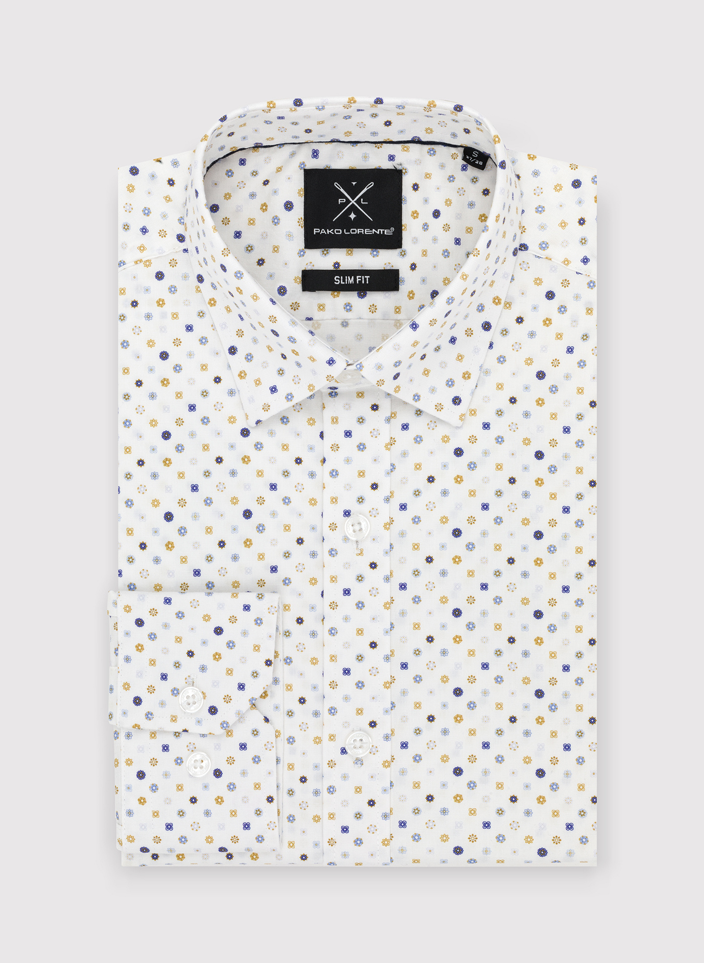 Męska koszula w mikrowzór P24SF-1X-020-B-S - Pako Lorente - Pako Lorente