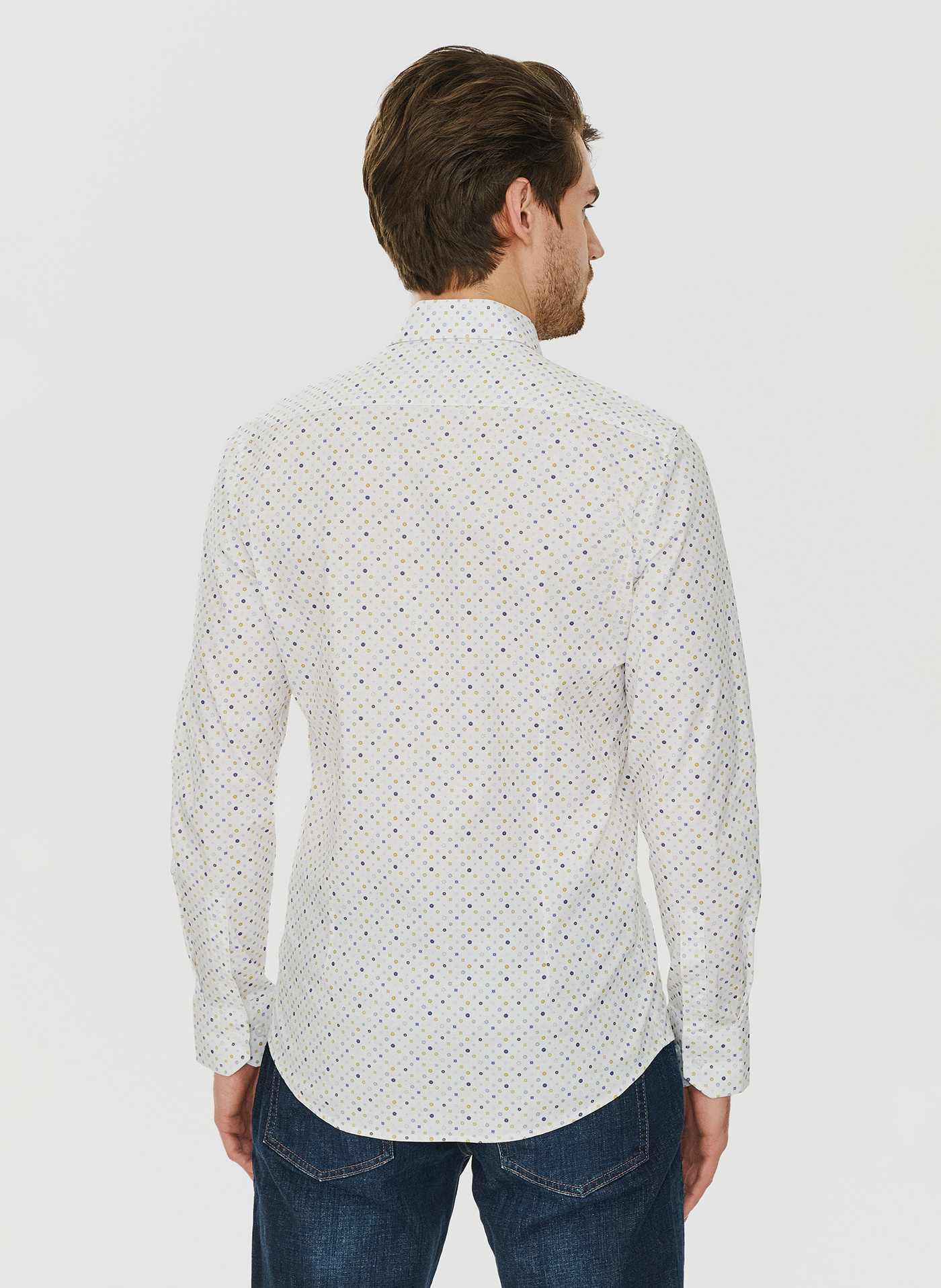 Męska koszula w mikrowzór P24SF-1X-020-B-S - Pako Lorente - Pako Lorente