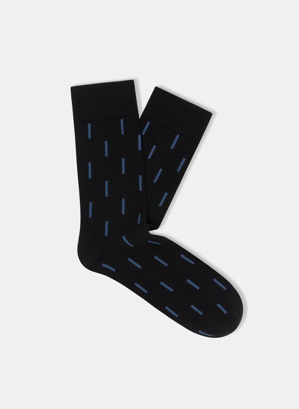 Czarne skarpetki w niebieskie kreski P000B-SX-521-C - Pako Lorente