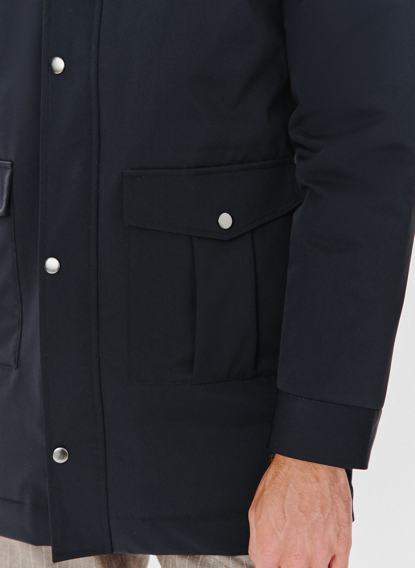 Granatowa kurtka męska o prostym kroju - Pako Lorente