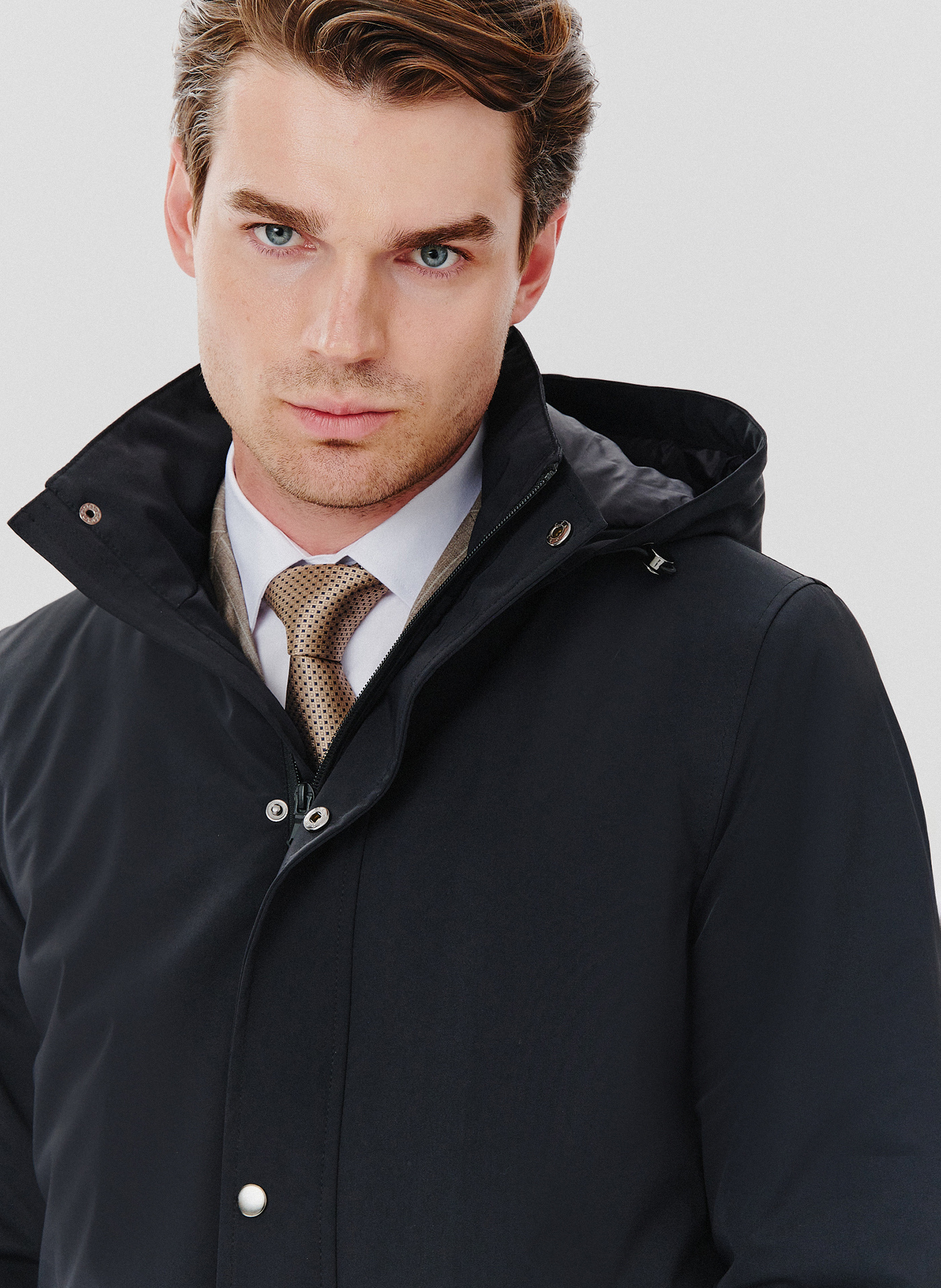 Granatowa kurtka męska o prostym kroju - Pako Lorente