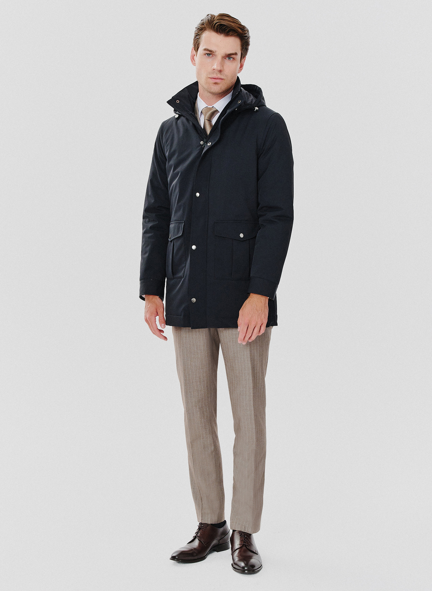 Granatowa kurtka męska o prostym kroju - Pako Lorente