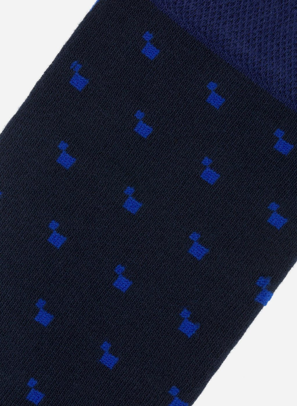 Granatowe skarpetki w niebieskie małe kwadraty P000B-SX-510-G - Pako Lorente