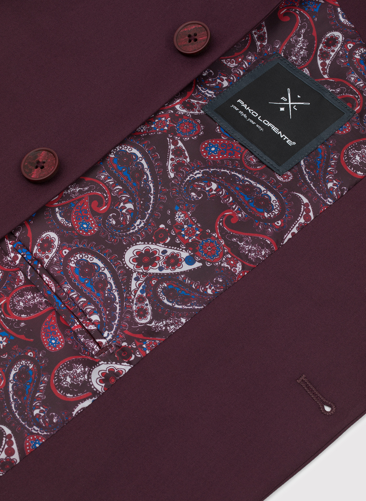 Bordowa marynarka garniturowa P22SF-3G-016-D-S - Pako Lorente