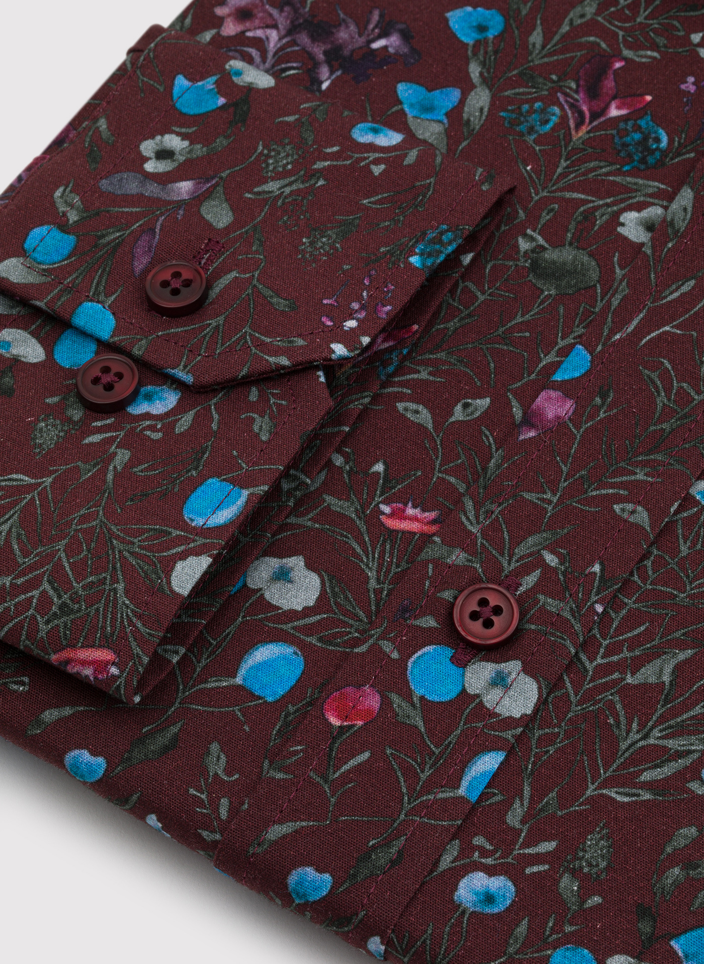 Bordowa koszula w kwiaty - Pako Lorente