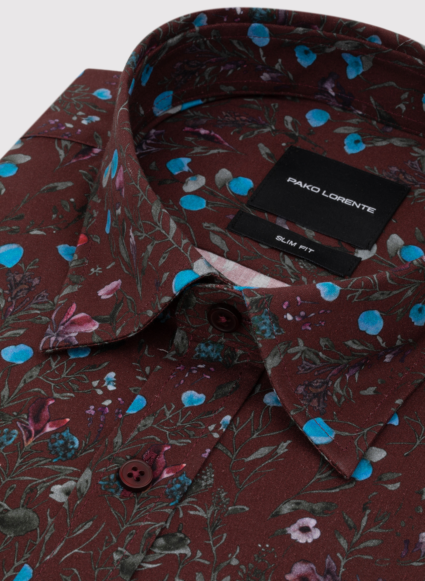 Bordowa koszula w kwiaty - Pako Lorente