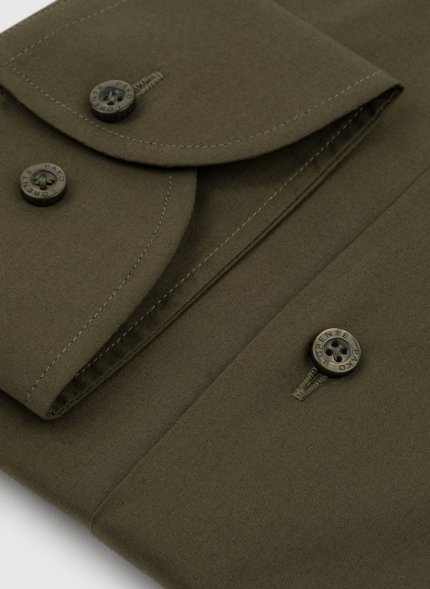 Oliwkowa koszula męska długi rękaw - Pako Lorente