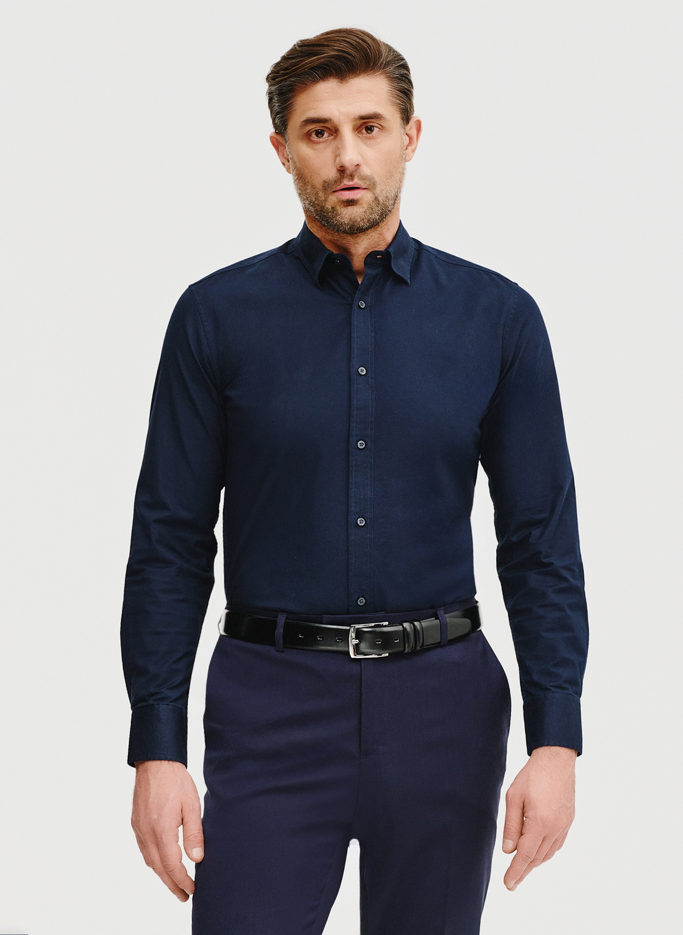 Casualowa koszula męska w kolorze granatowym - Pako Lorente