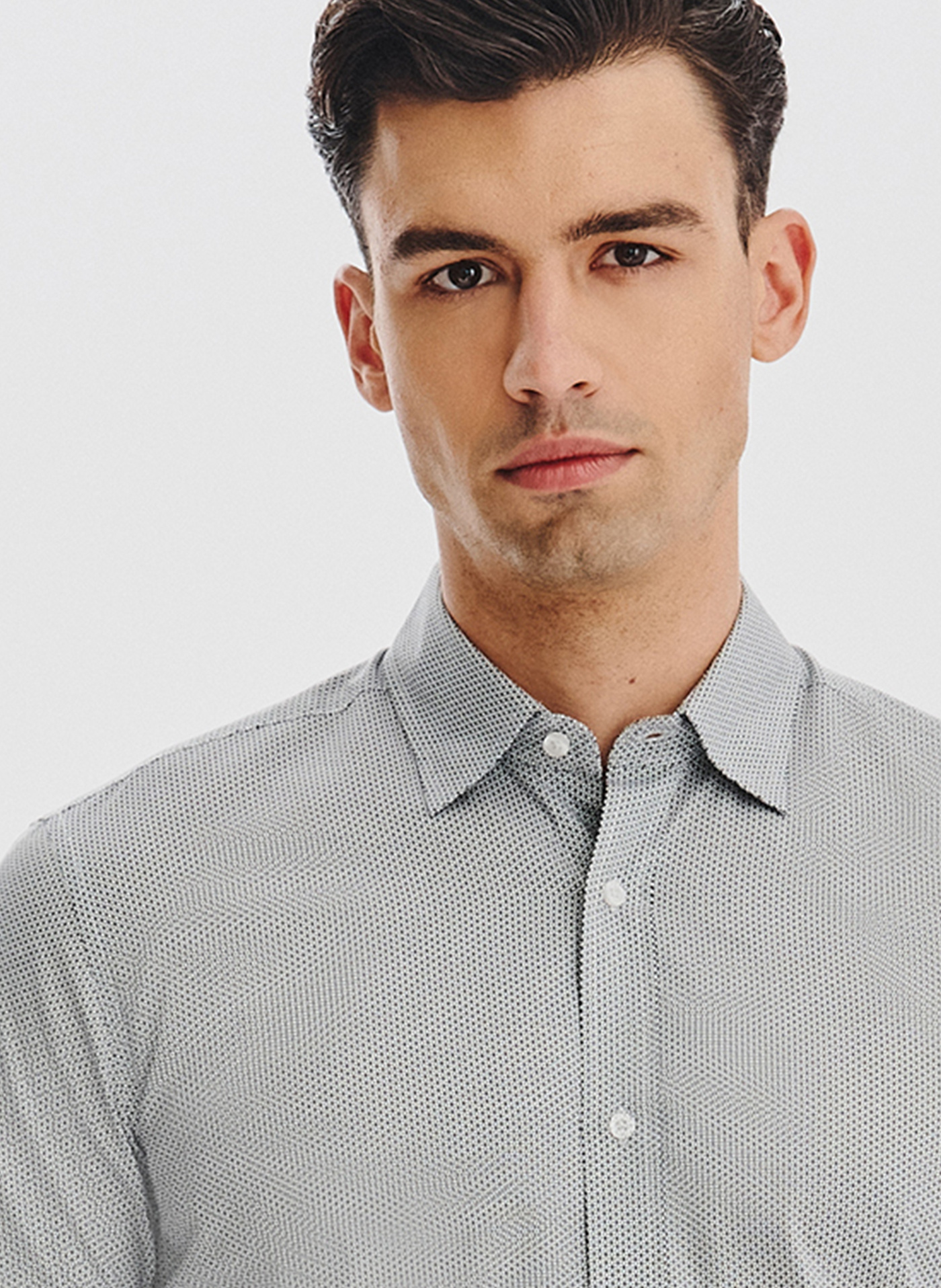 PAKO LORENTE - Biała koszula męska mikrowzór - Pako Lorente