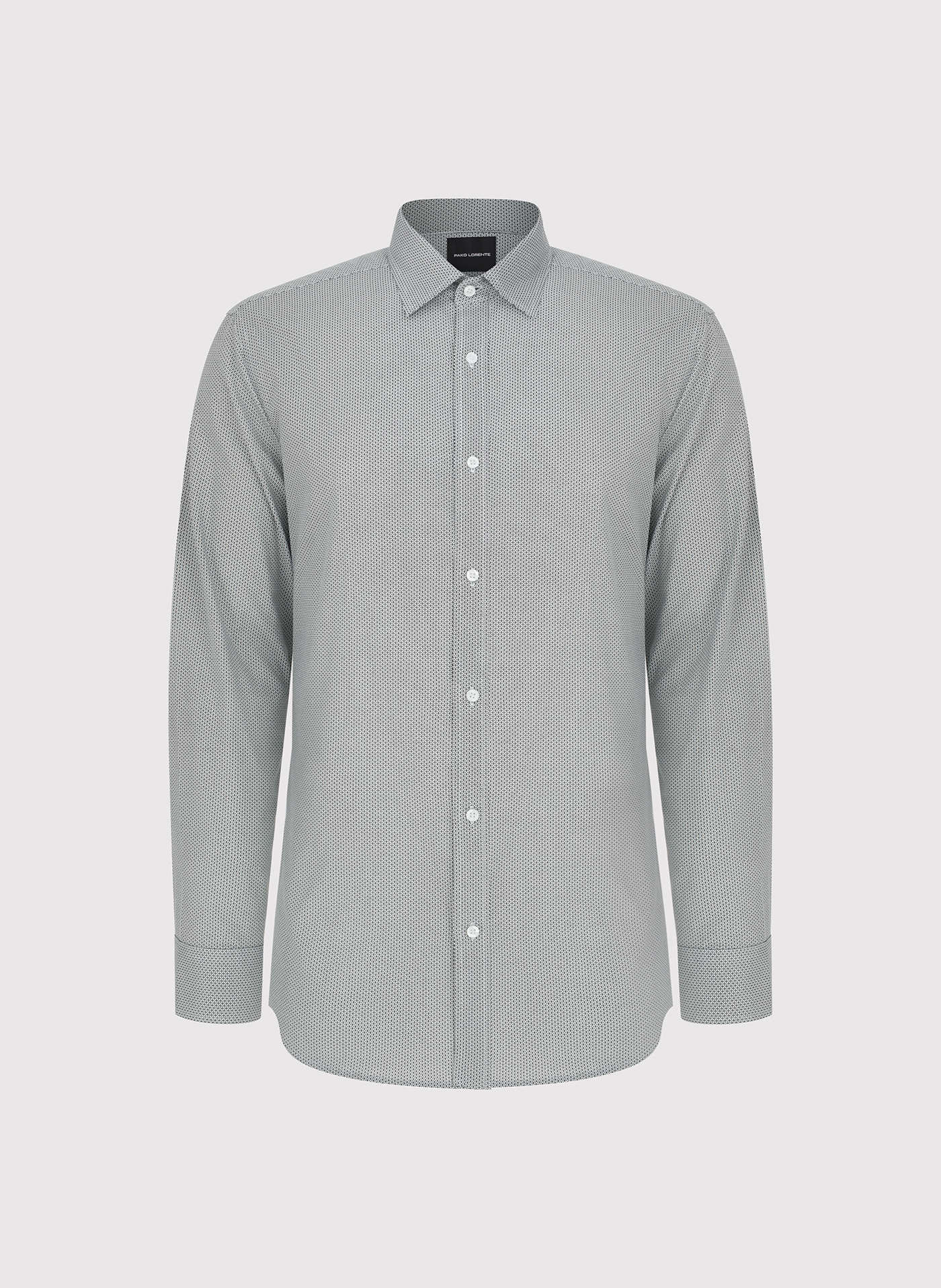 PAKO LORENTE - Biała koszula męska mikrowzór - Pako Lorente