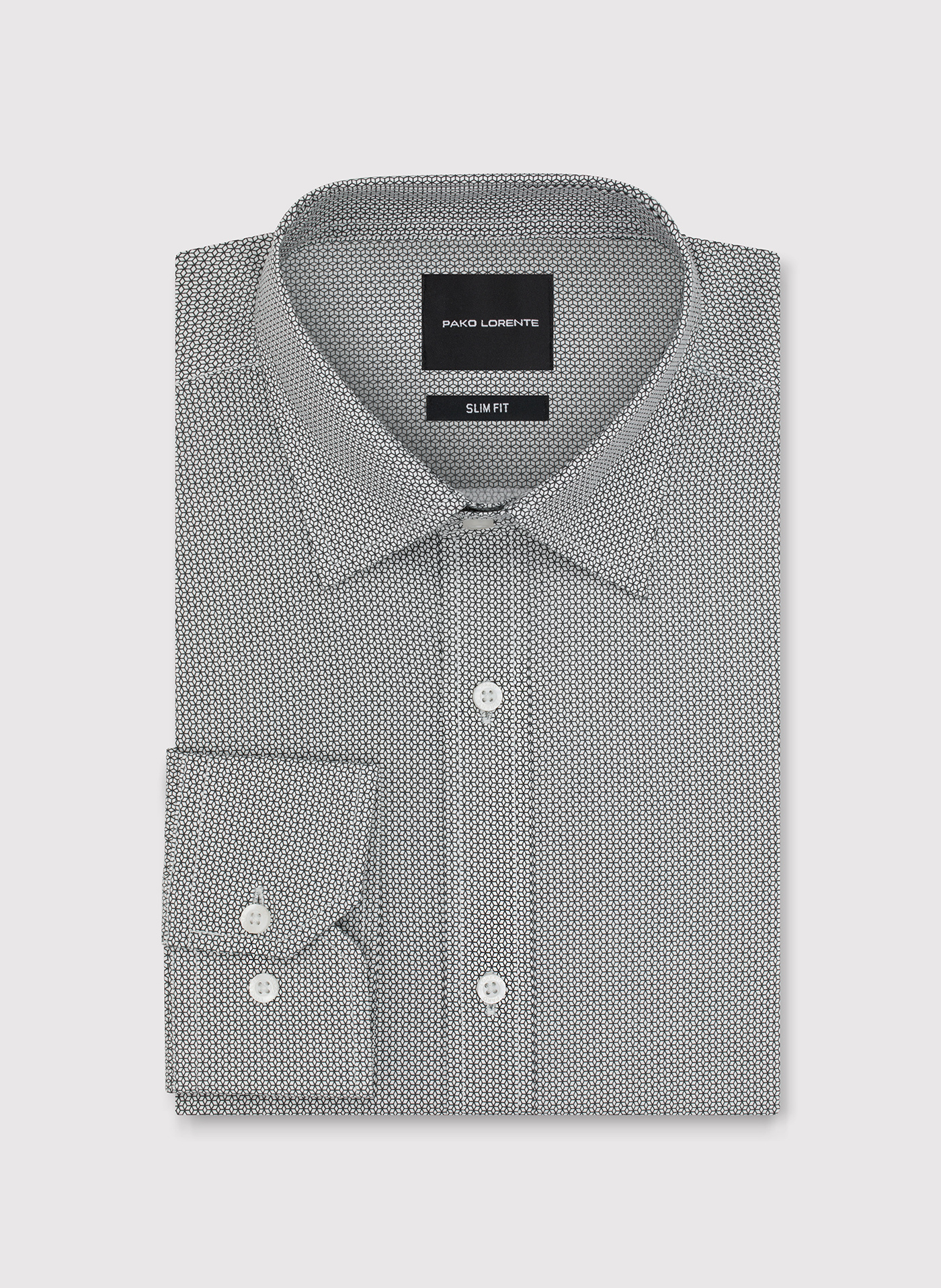 PAKO LORENTE - Biała koszula męska mikrowzór - Pako Lorente