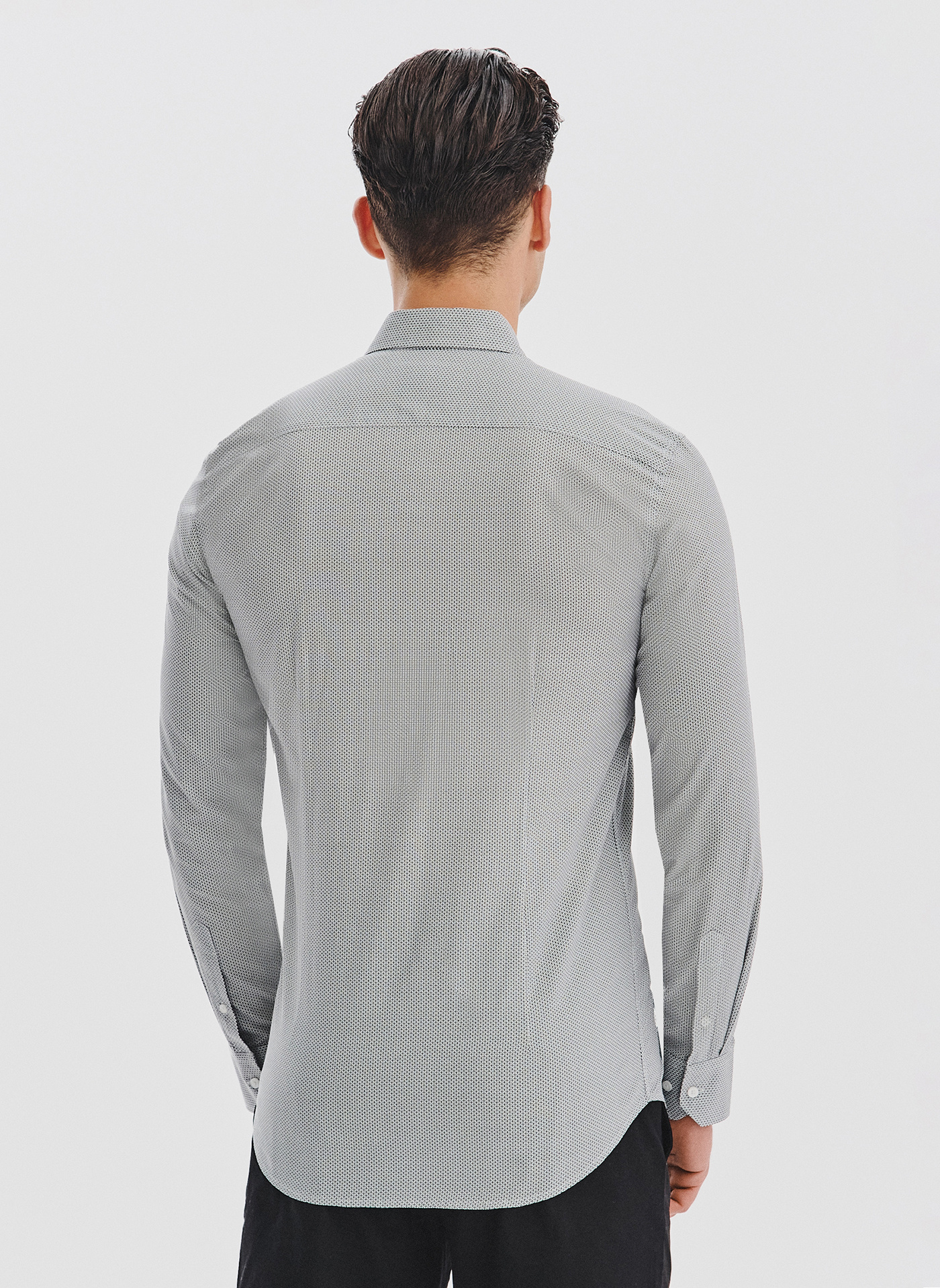 PAKO LORENTE - Biała koszula męska mikrowzór - Pako Lorente