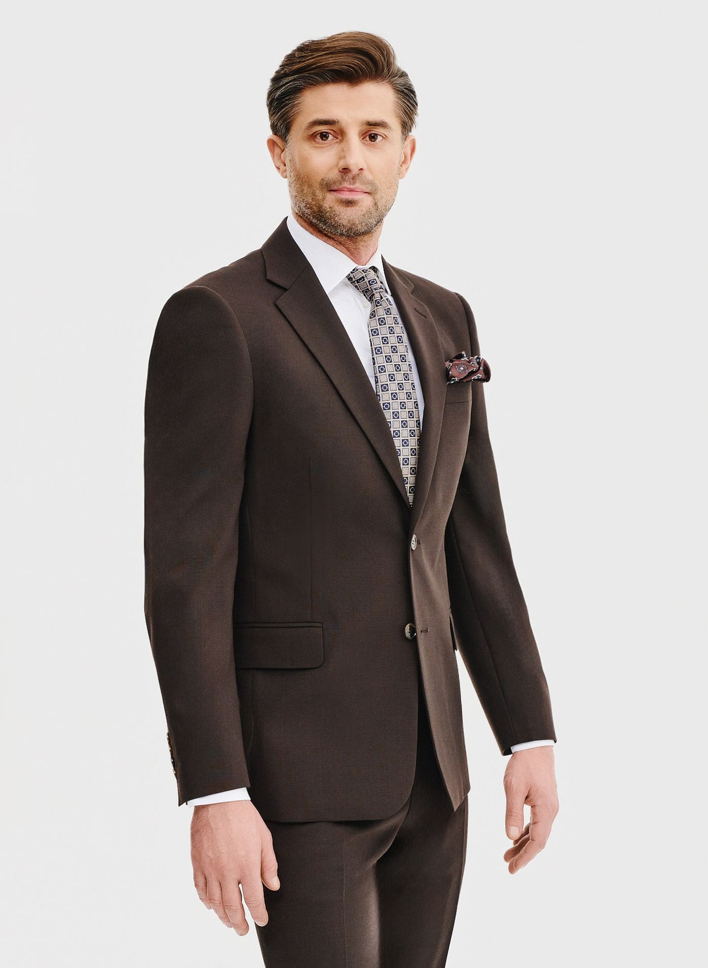 Brązowa marynarka garniturowa - Pako Lorente