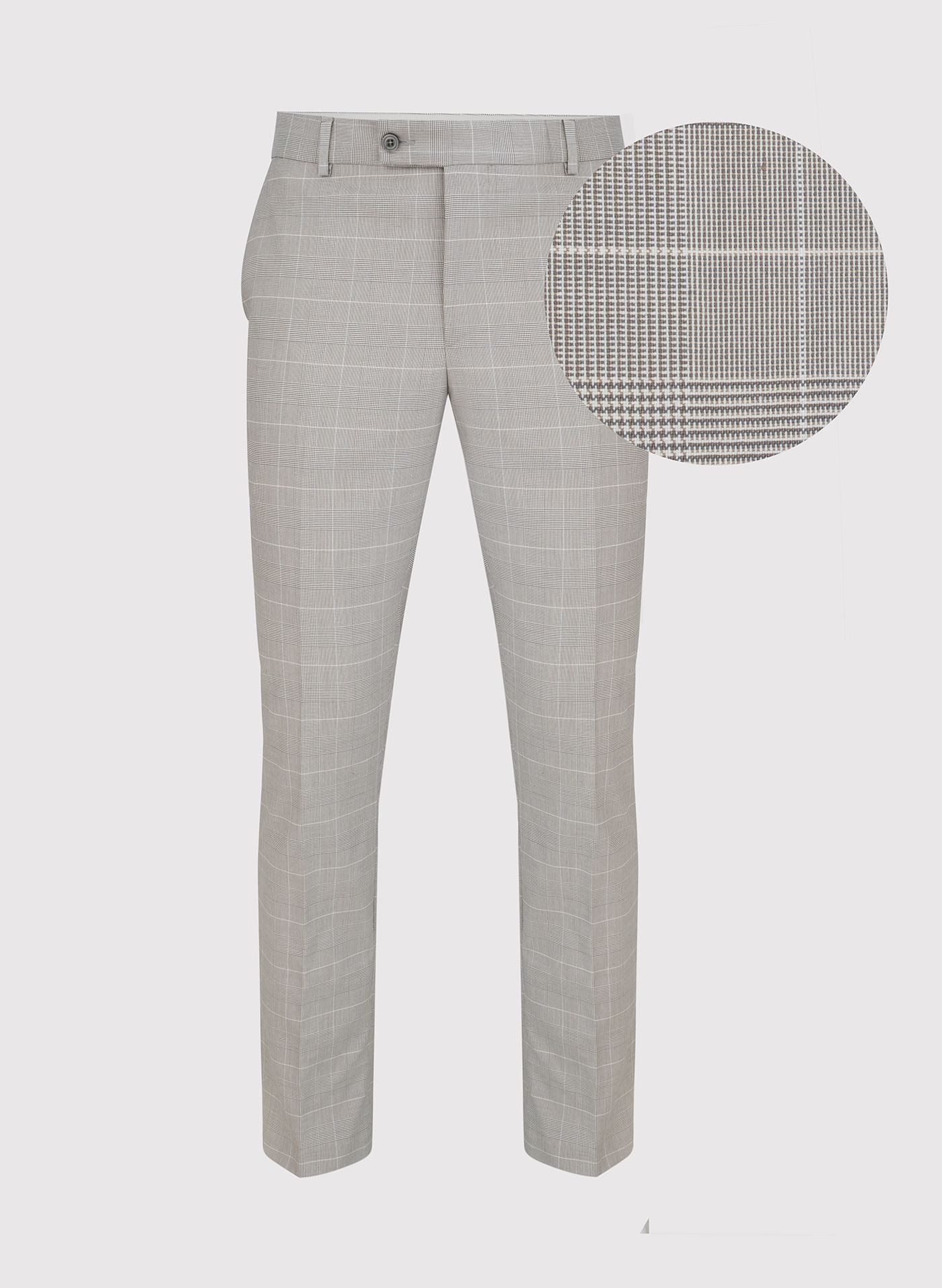 Szare spodnie garniturowe w subtelną kratę P22SF-6G-023-S-S - Pako Lorente