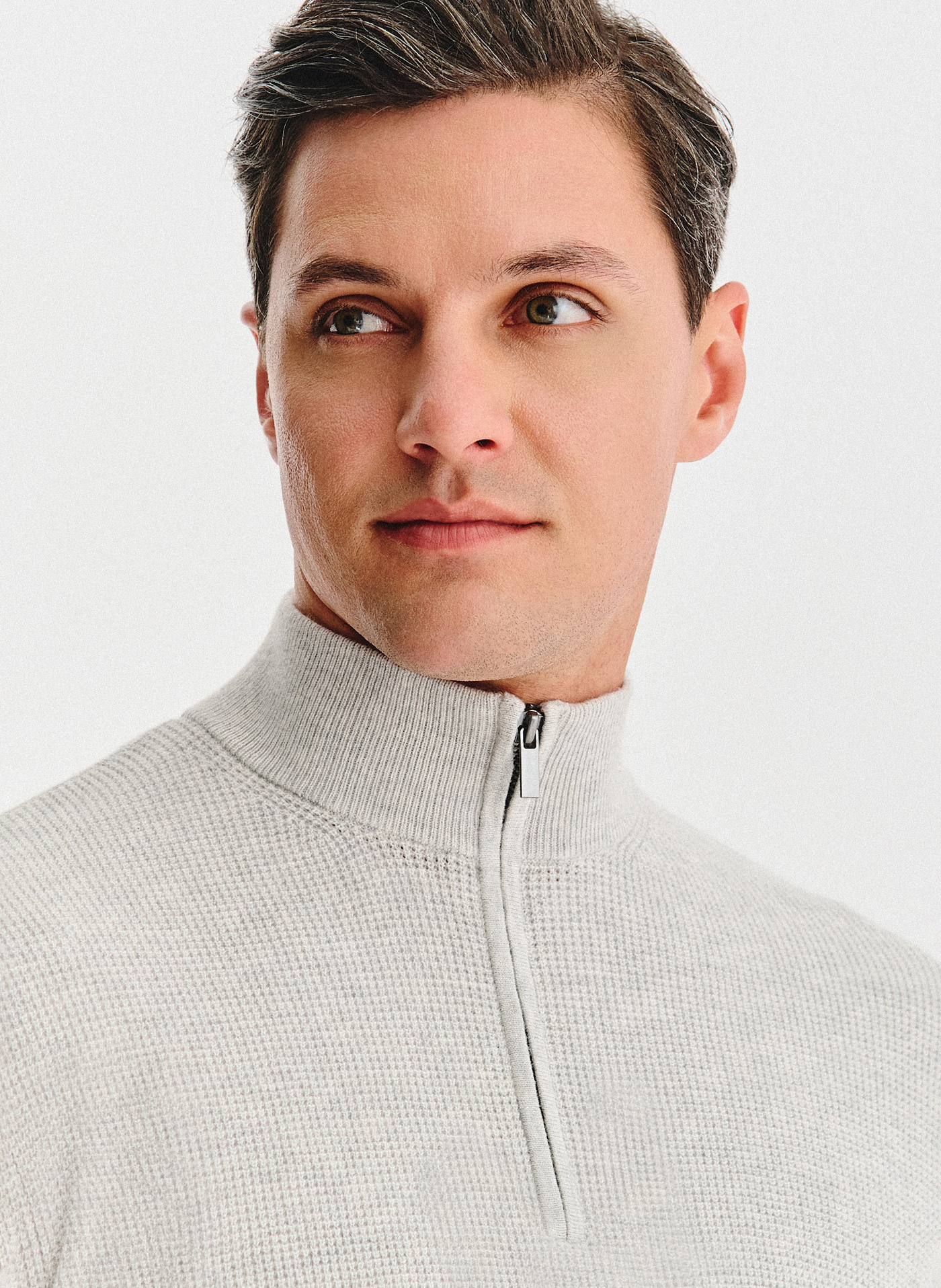 PAKO LORENTE- Szary sweter z rozpinaną stójką - Pako Lorente