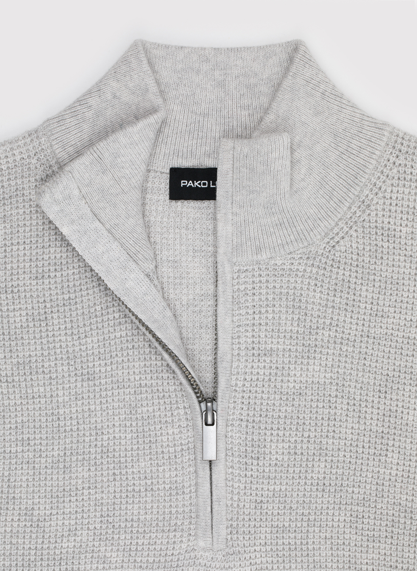 PAKO LORENTE- Szary sweter z rozpinaną stójką - Pako Lorente