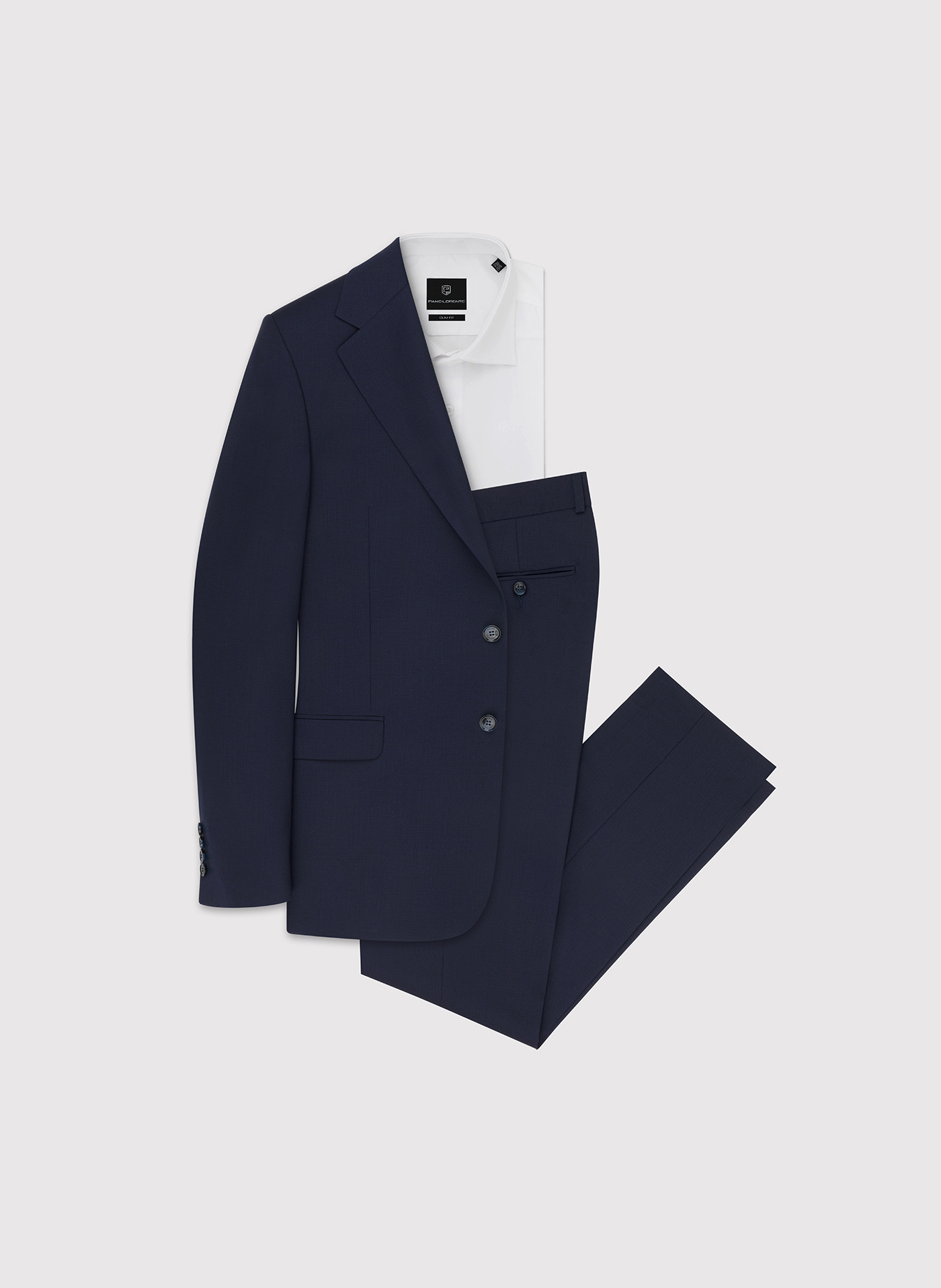 PAKO LORENTE - Wełniany granatowy garnitur męski - Pako Lorente