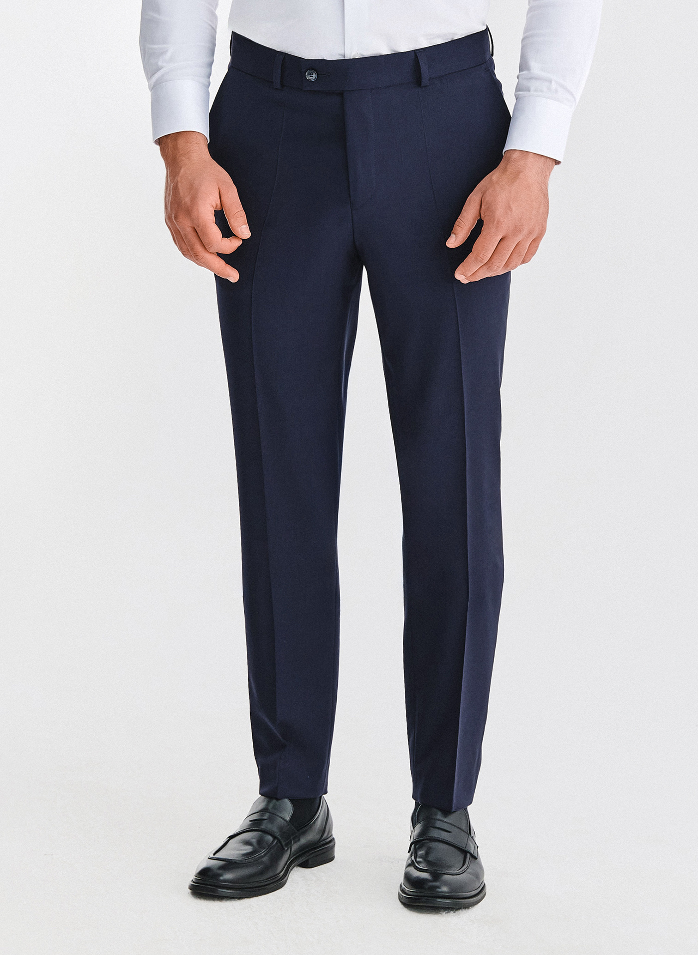 PAKO LORENTE - Wełniany granatowy garnitur męski - Pako Lorente