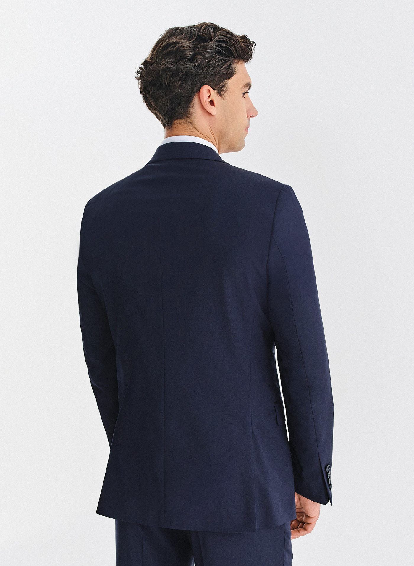 PAKO LORENTE - Wełniany granatowy garnitur męski - Pako Lorente