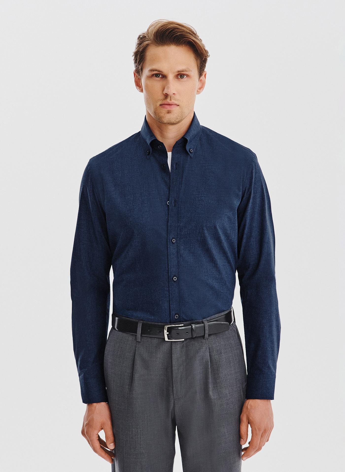 Granatowa koszula melanż - Pako Lorente