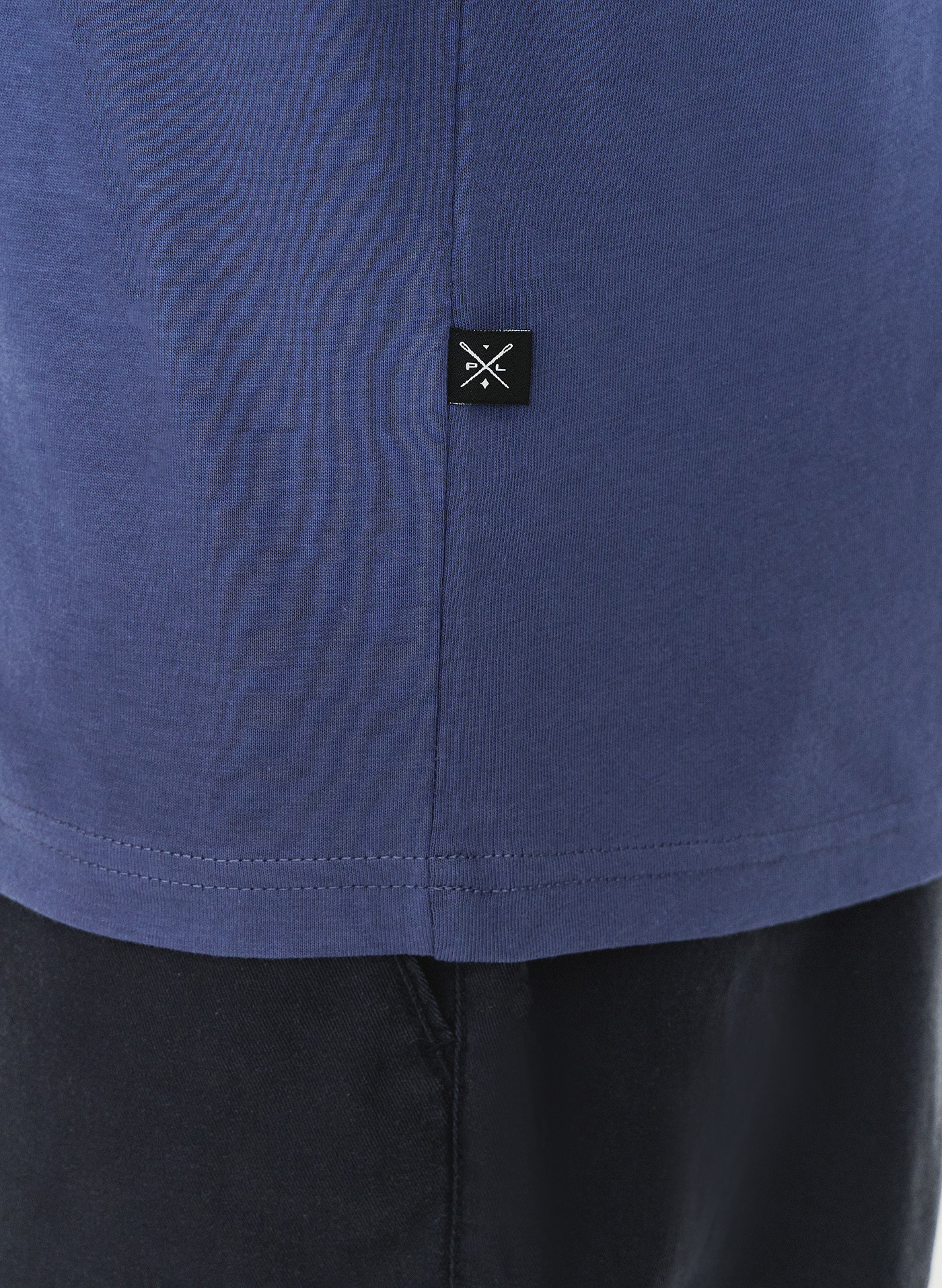 Bawełniany granatowy t-shirt z okrągłym dekoltem - Pako Lorente