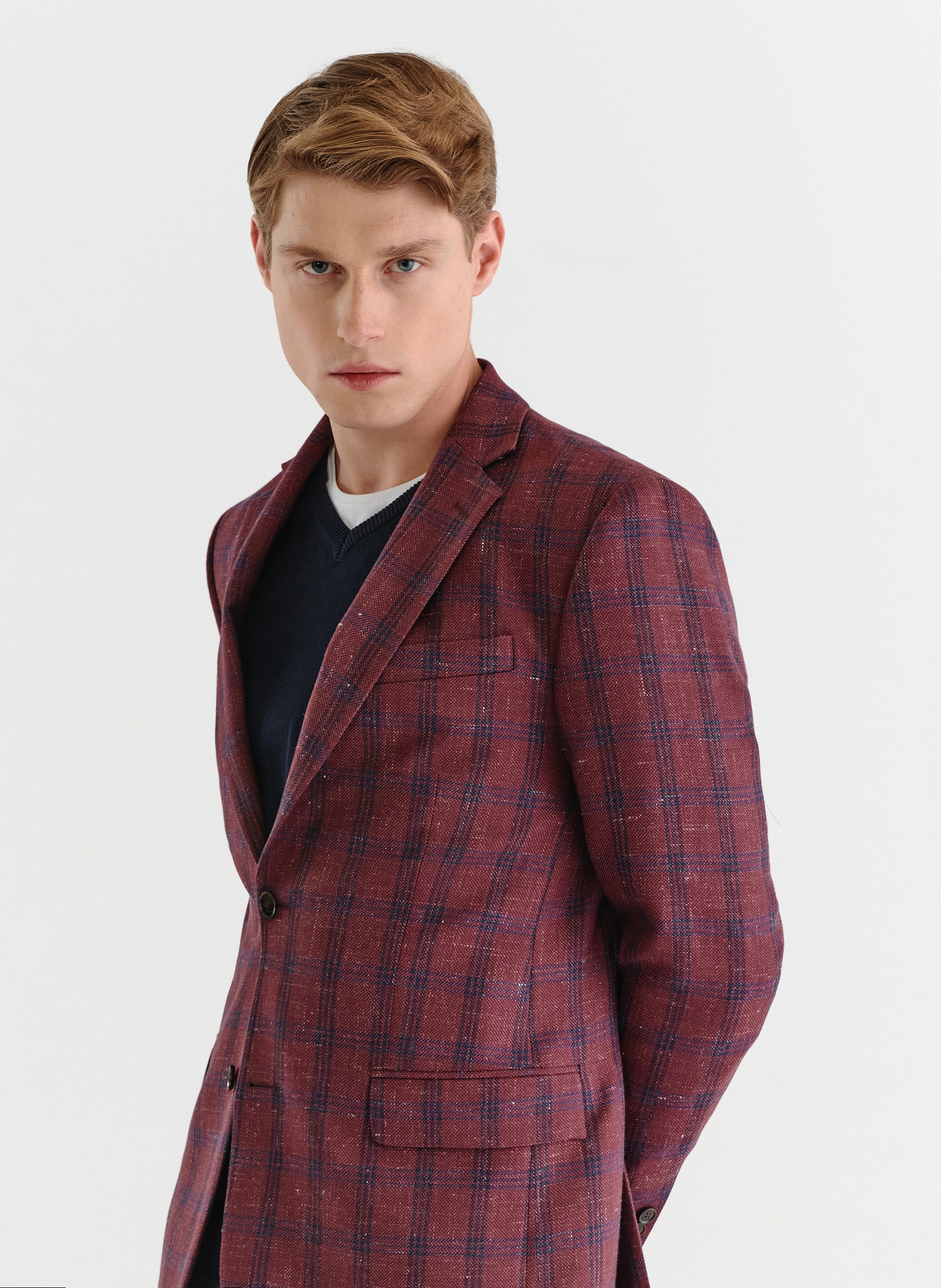 Bordowa marynarka casualowa - Pako Lorente