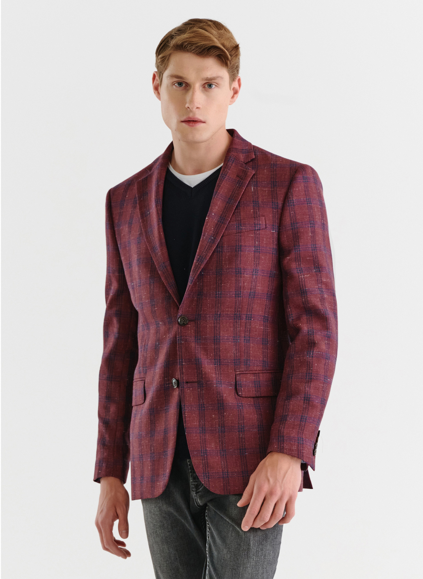 Bordowa marynarka casualowa - Pako Lorente