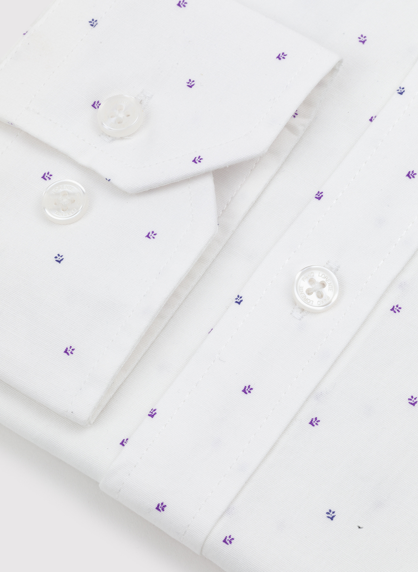 Biała męska koszula w mikrowzór P24SF-1X-019-B-S - Pako Lorente - Pako Lorente