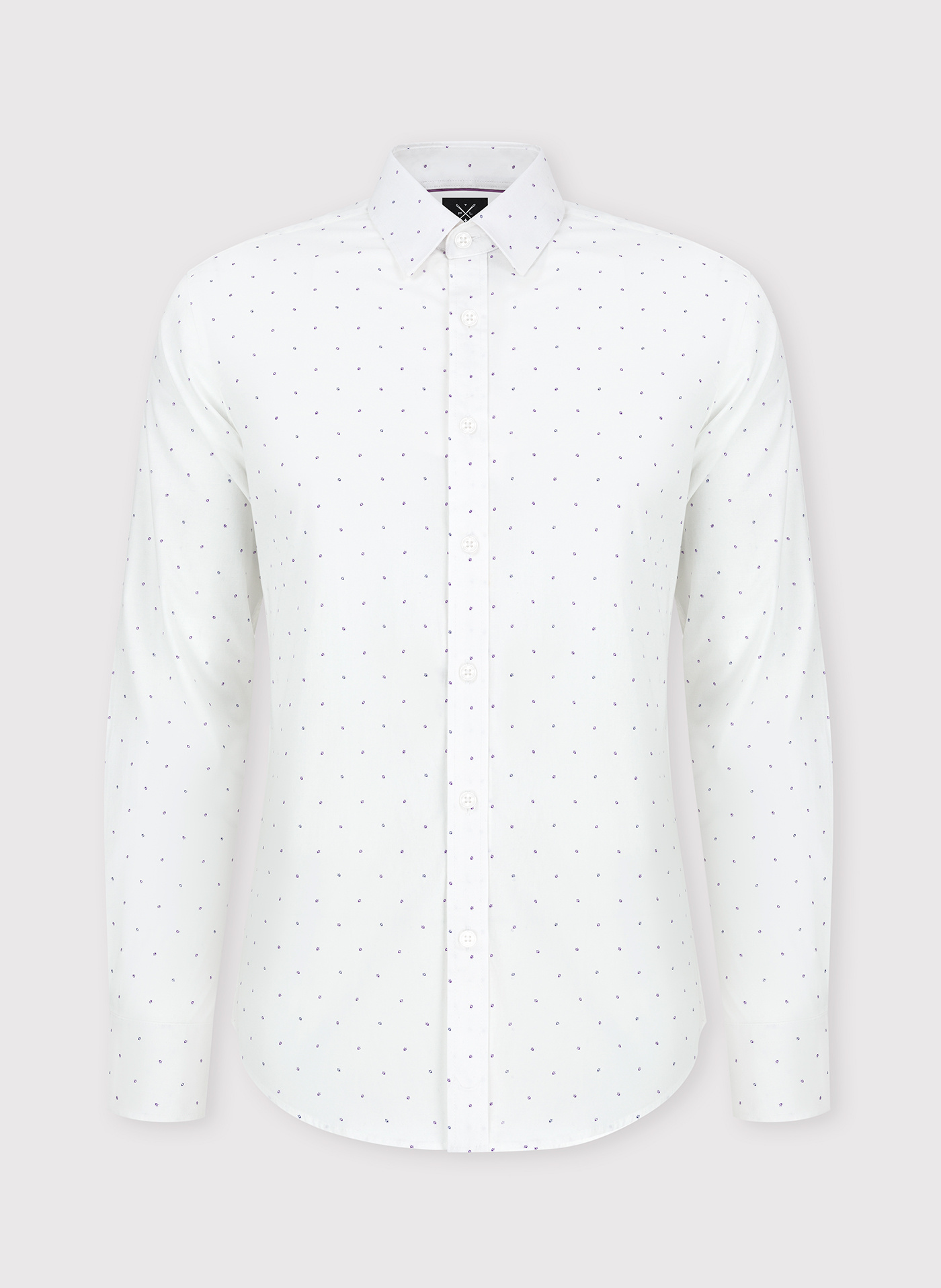 Biała męska koszula w mikrowzór P24SF-1X-019-B-S - Pako Lorente - Pako Lorente