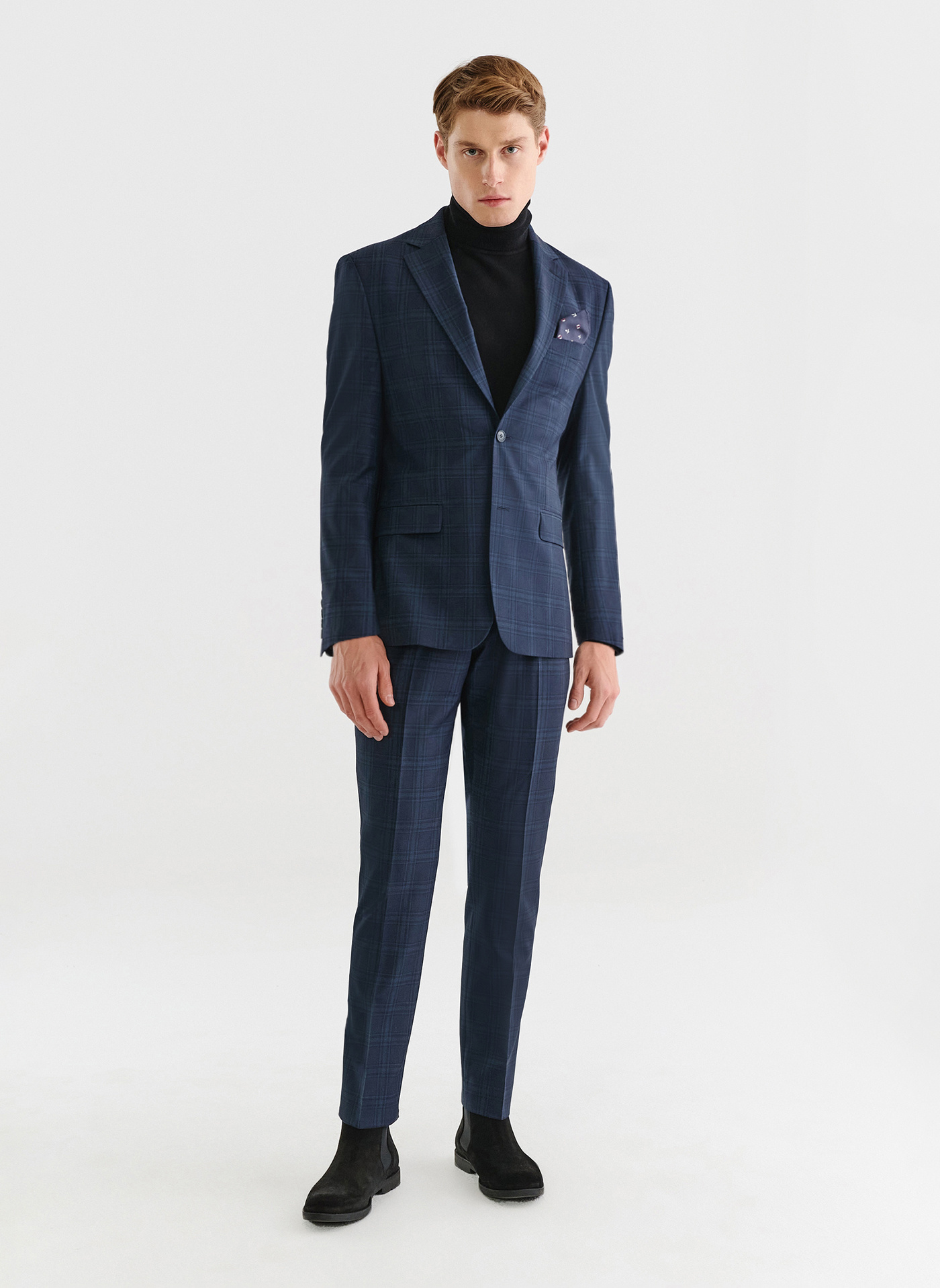 Granatowa marynarka garniturowa z wełną - Pako Lorente